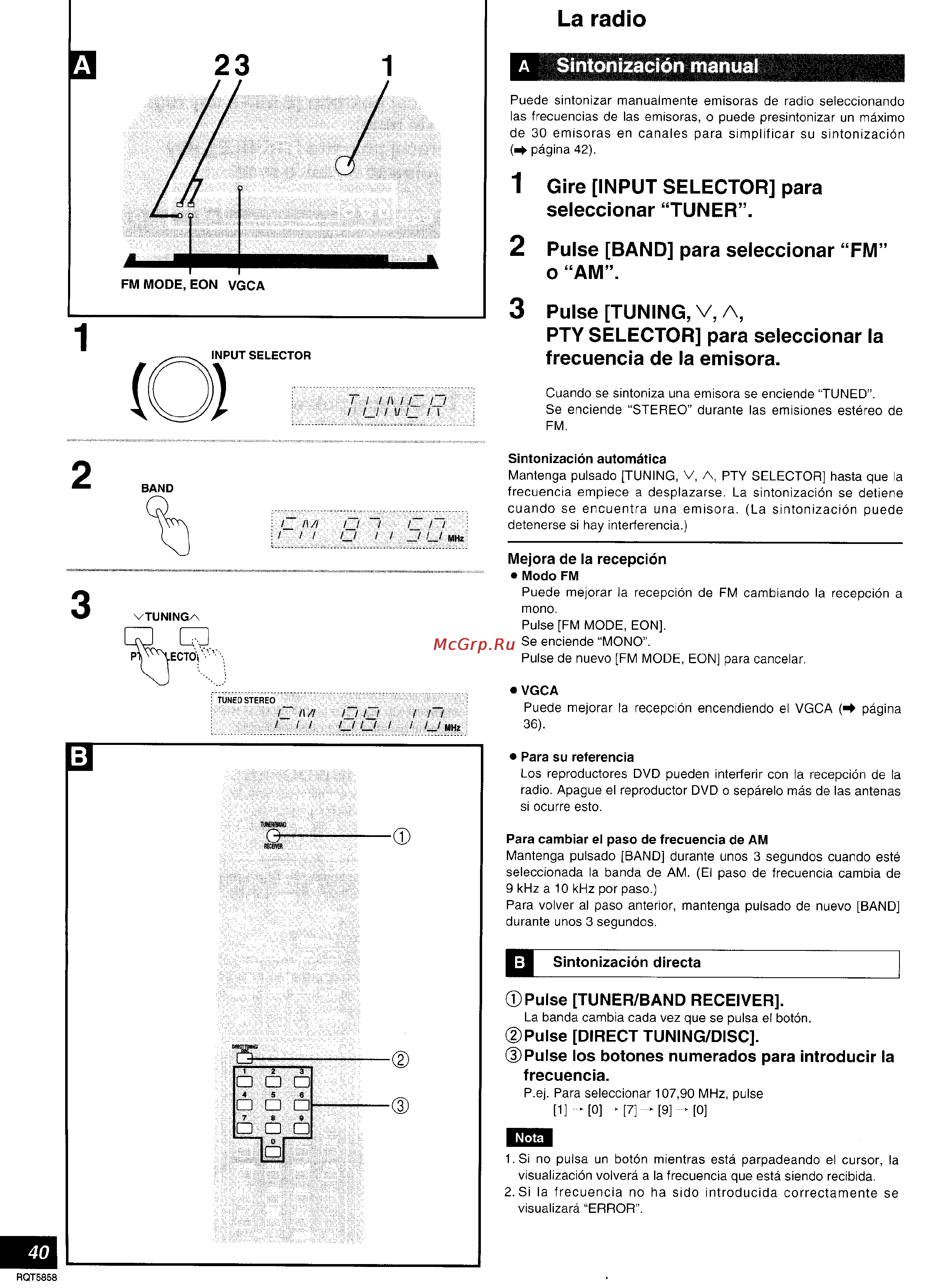 Technics SA-DA15 [40/72] La radio