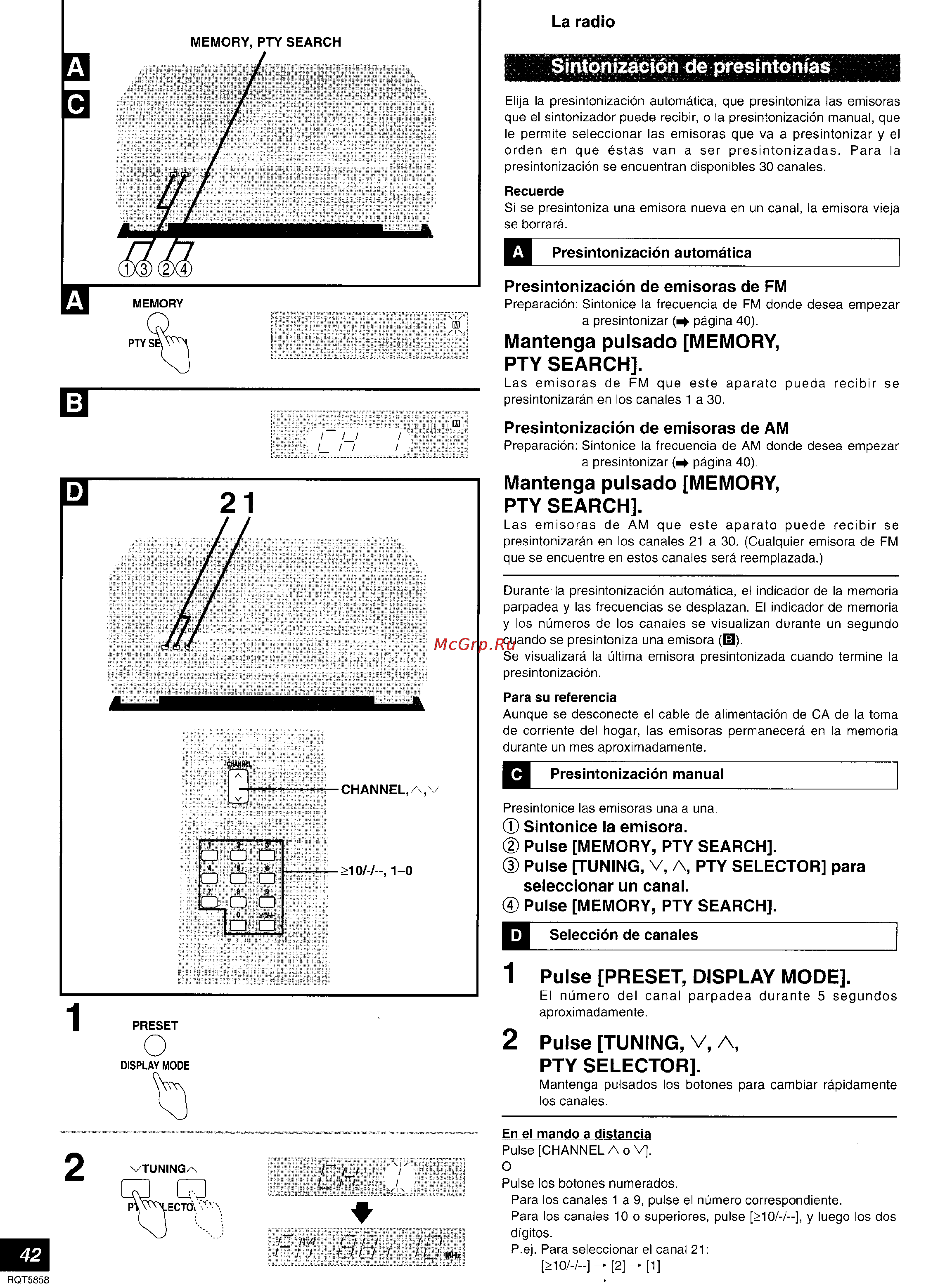 Technics SA-DA15 [42/72] Pulse preset display mode