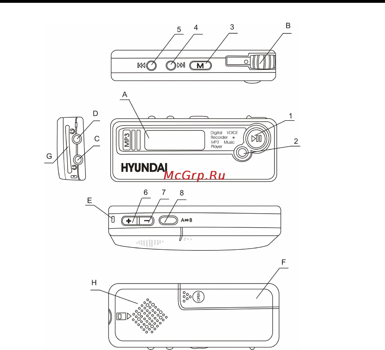 Hyundai H-F2561 [4/78] Names of controls indicators