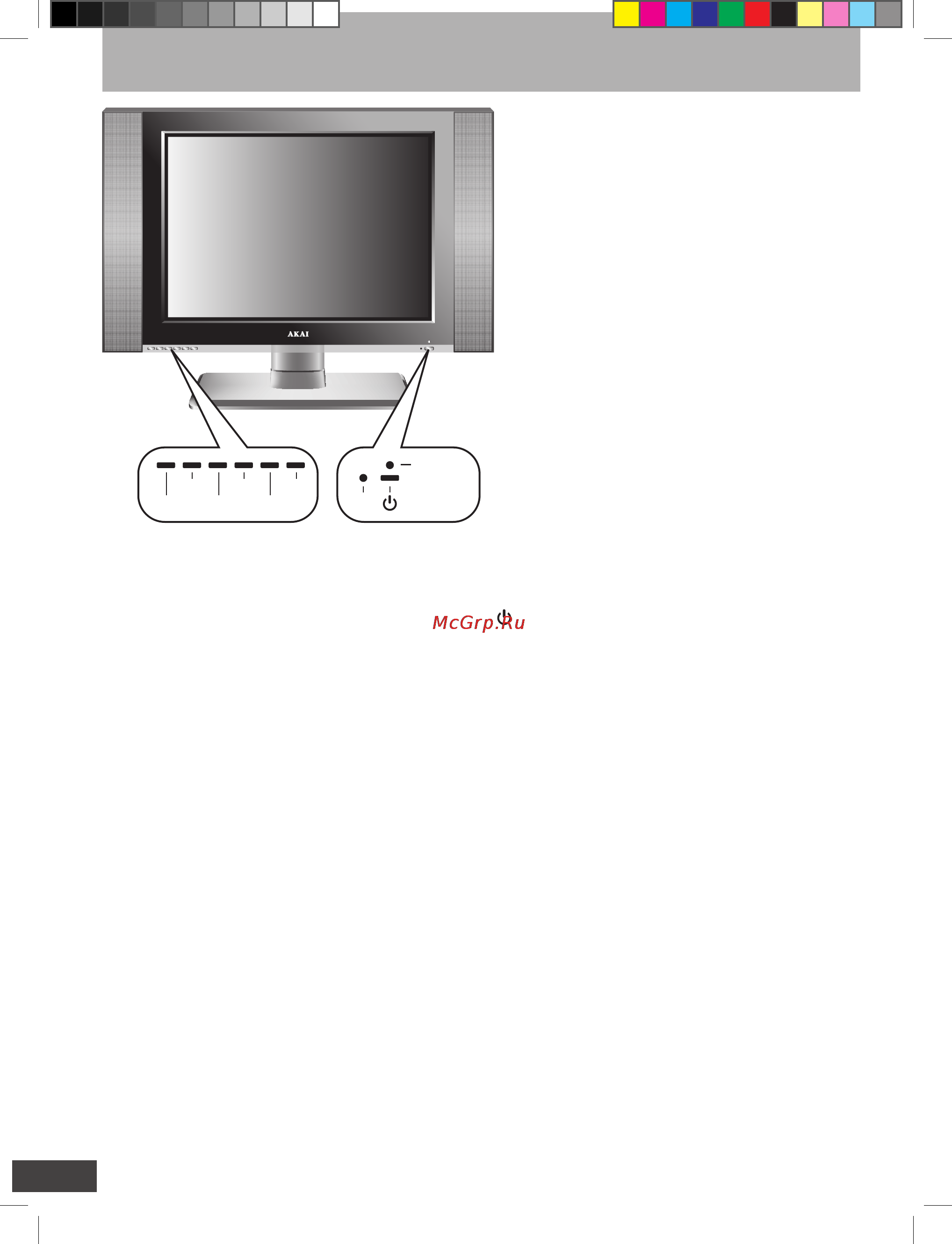 Akai LTA-15E304 [4/20] Назначение кнопок на передней панели
