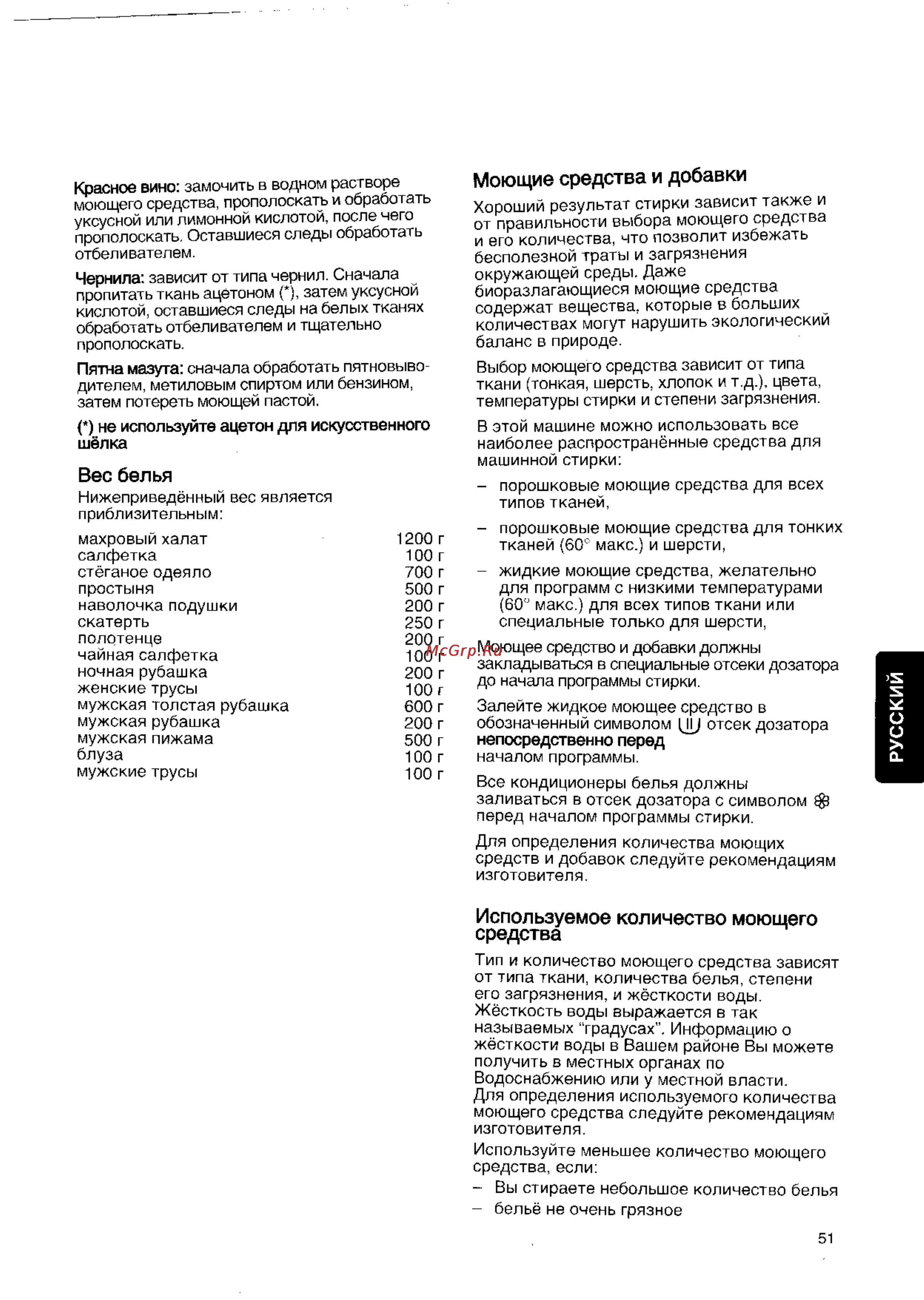 Zanussi WDS 832 C [9/15] Вес белья