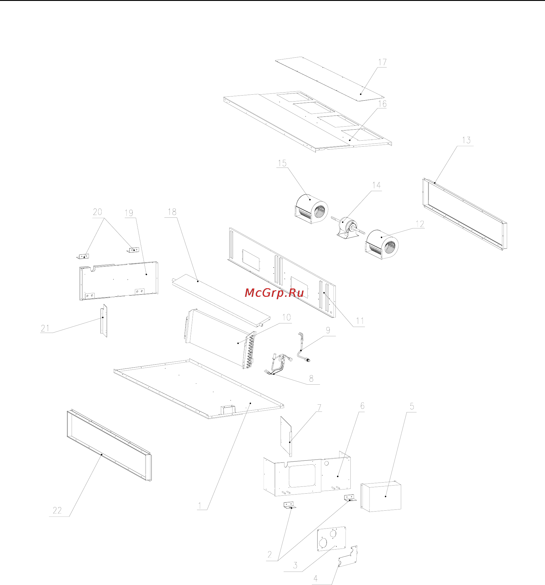 Gree HOME GMV [308/367] Indoor unit_exploded view and parts list 5 duct type unit