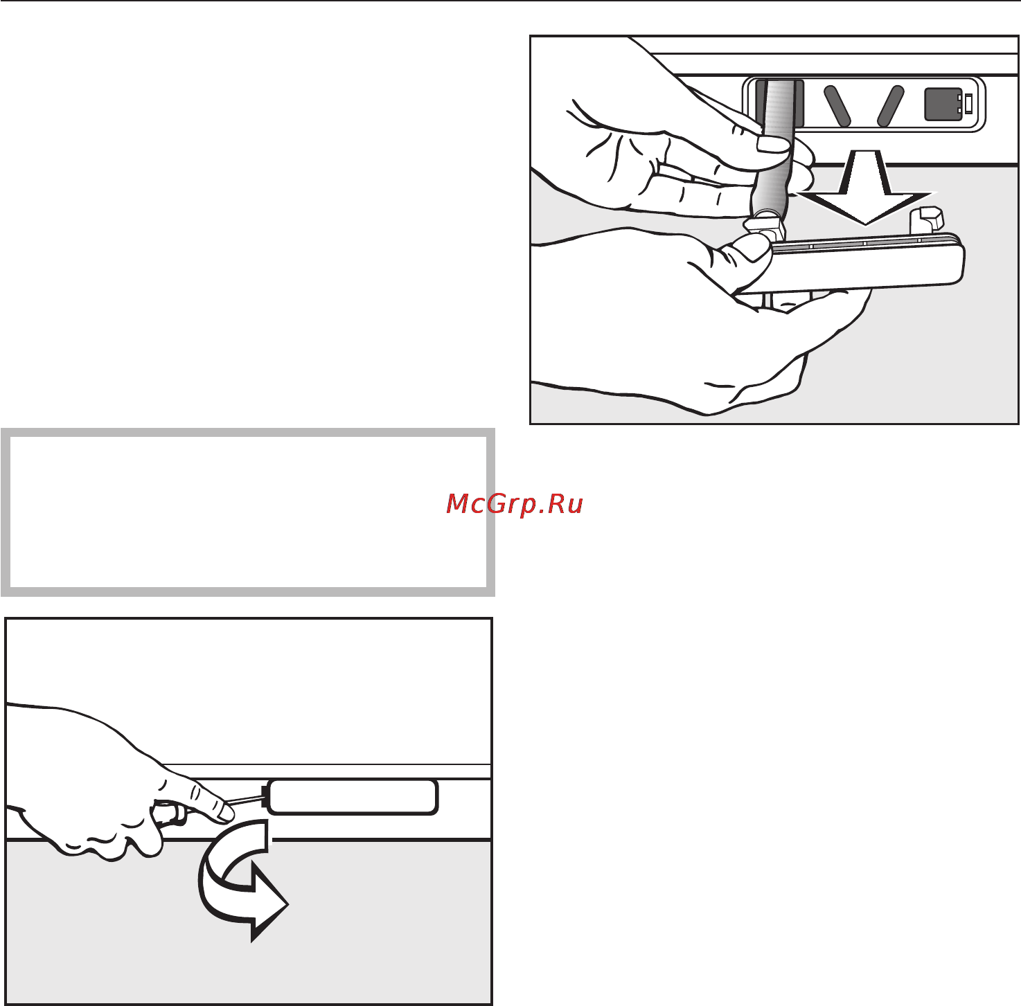 Miele W2839 i WPM re [47/80] Îòêðûâàíèå äâåðöû ëþêà ïðè çàñîðåíèè ñëèâà è èëè íàðóøåíèè ýëåêòðîñíàáæåíèÿ 47