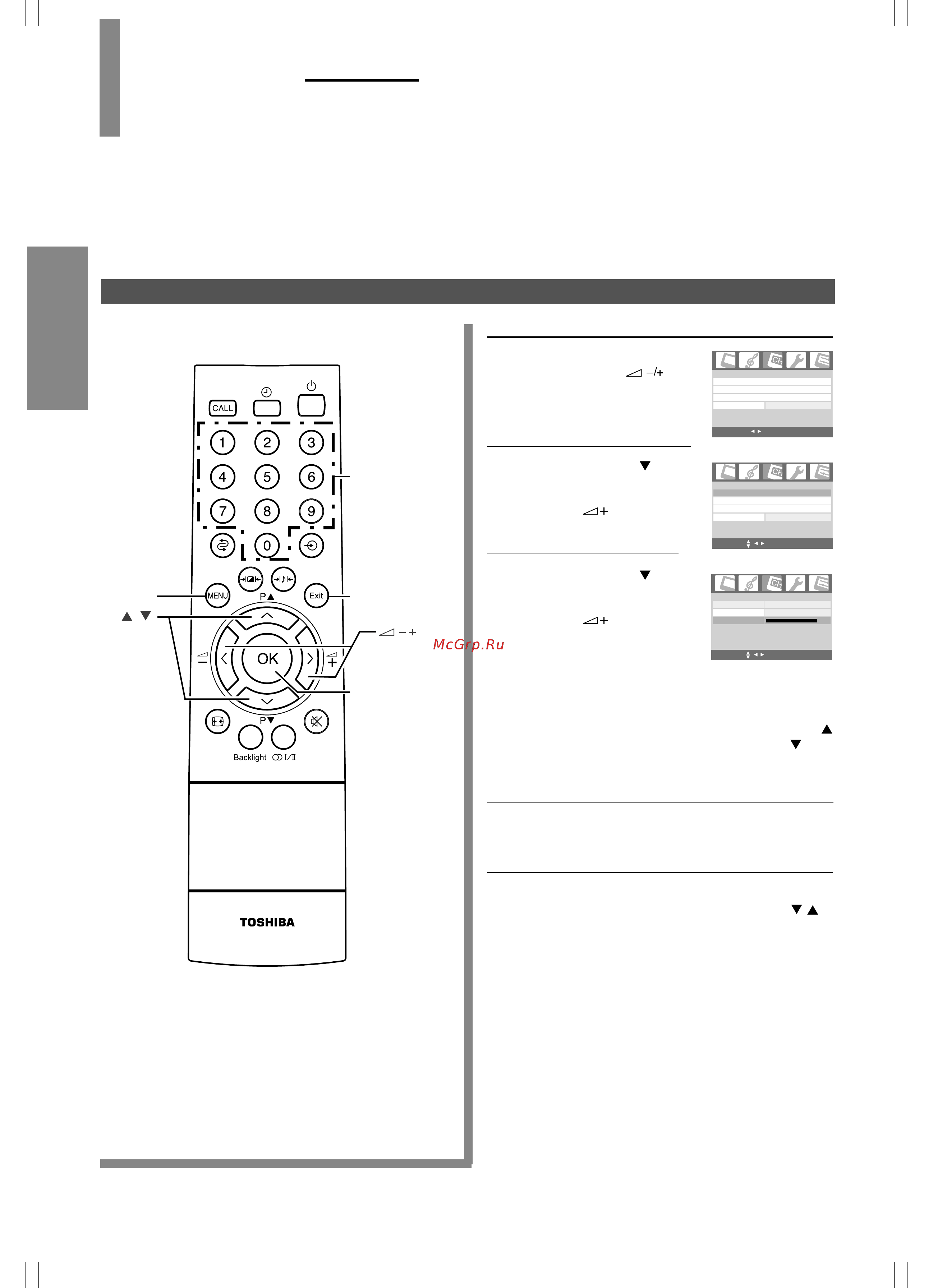 Toshiba 20VL65R [16/30] Настройка