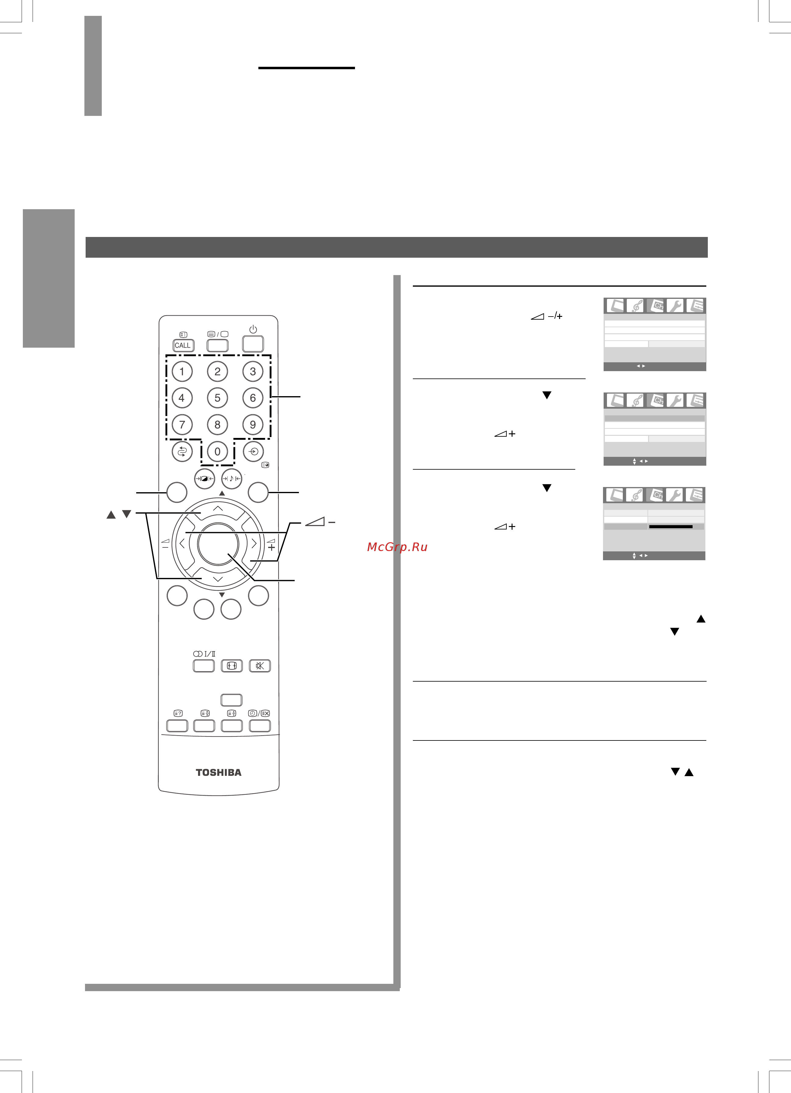 Toshiba 20VL66R [16/34] Настройка