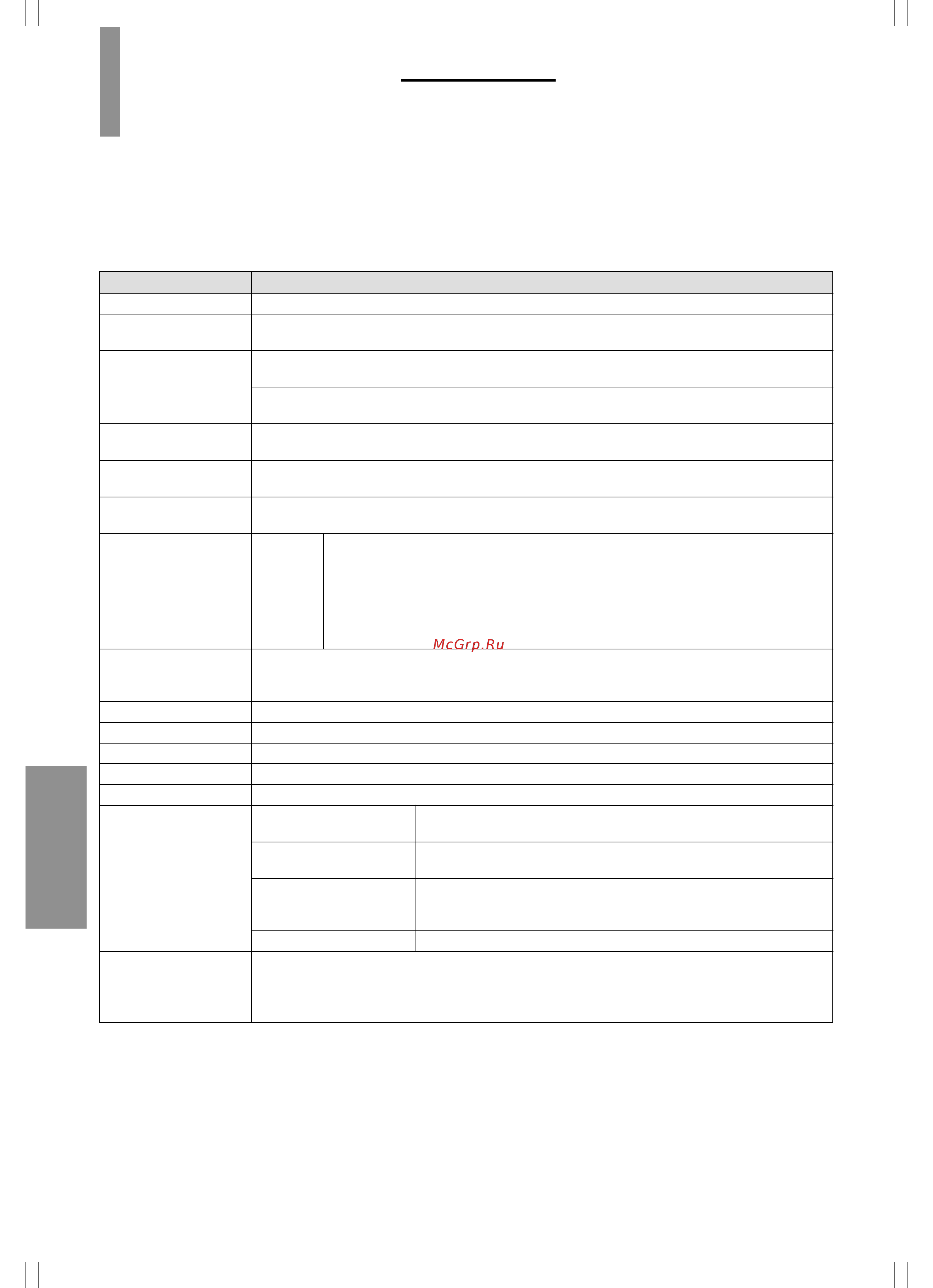 Toshiba 20VL66R [32/34] Технические характеристики