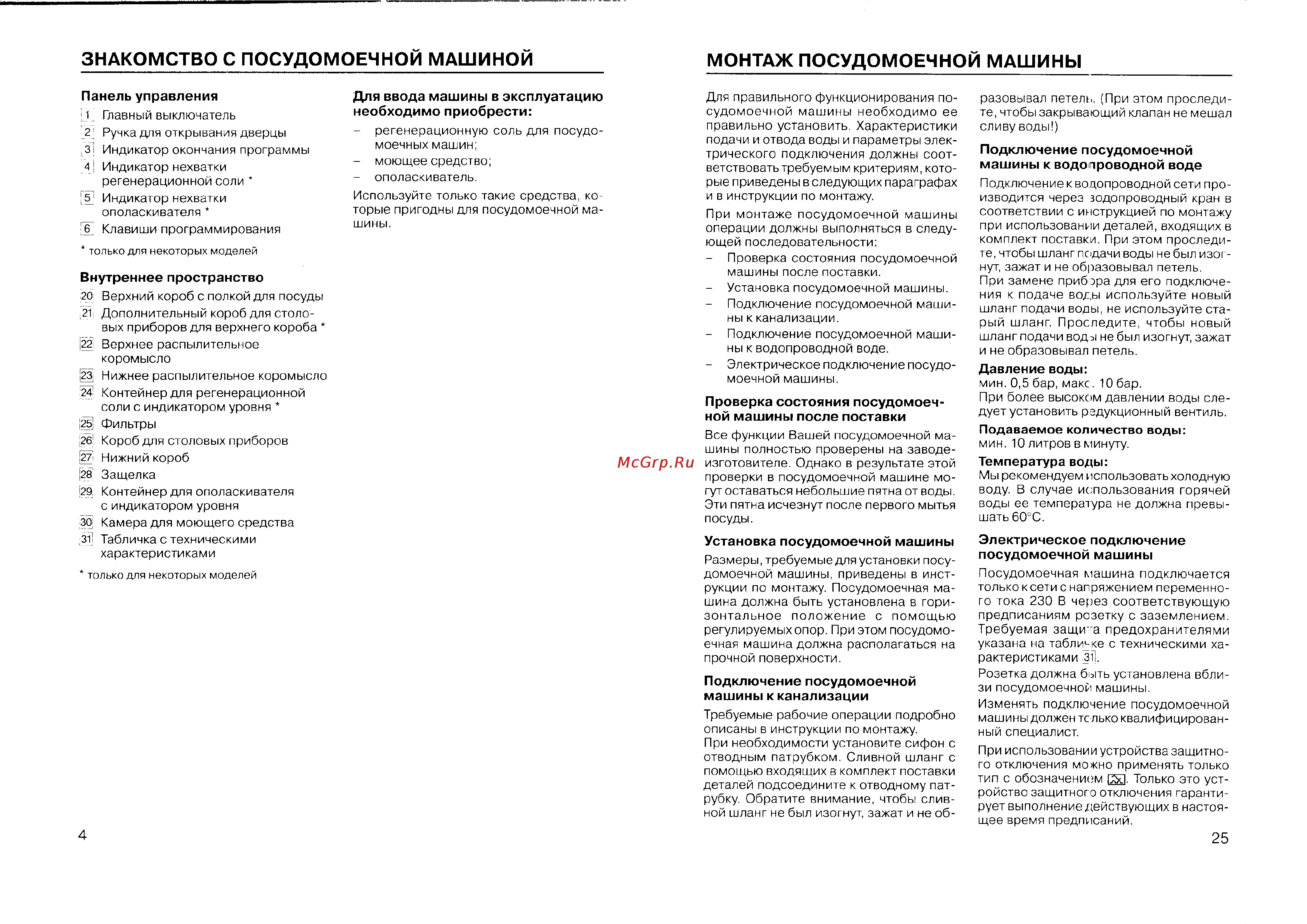 Bosch SGV 43E23EU [6/16] Знакомство с посудомоечной машиной монтаж посудомоечной