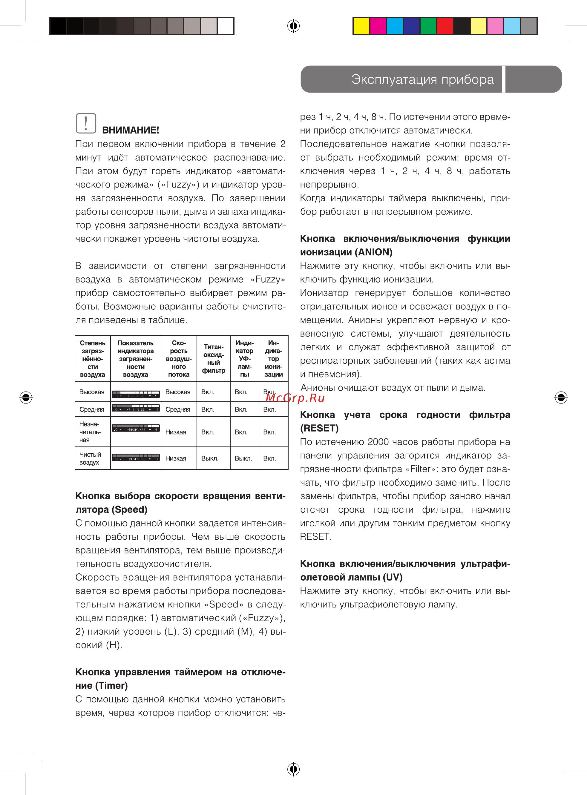 Ballu AP-310F5 HOME NATURE Инструкция по эксплуатации онлайн [5/12] 48496