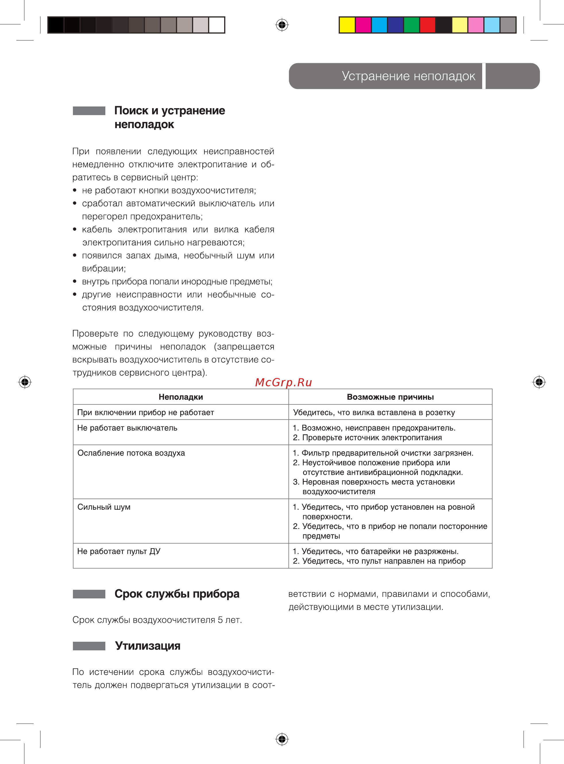 Ballu AP-310F5 HOME NATURE Инструкция по эксплуатации онлайн [7/12] 48496
