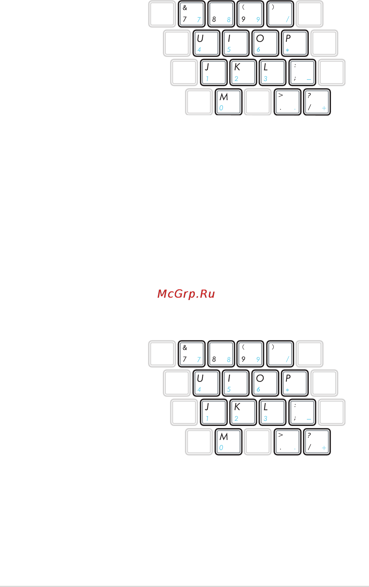 Asus K43S/K43SJ i3-2310M [45/110] Использование клавиатуры для управления курсором