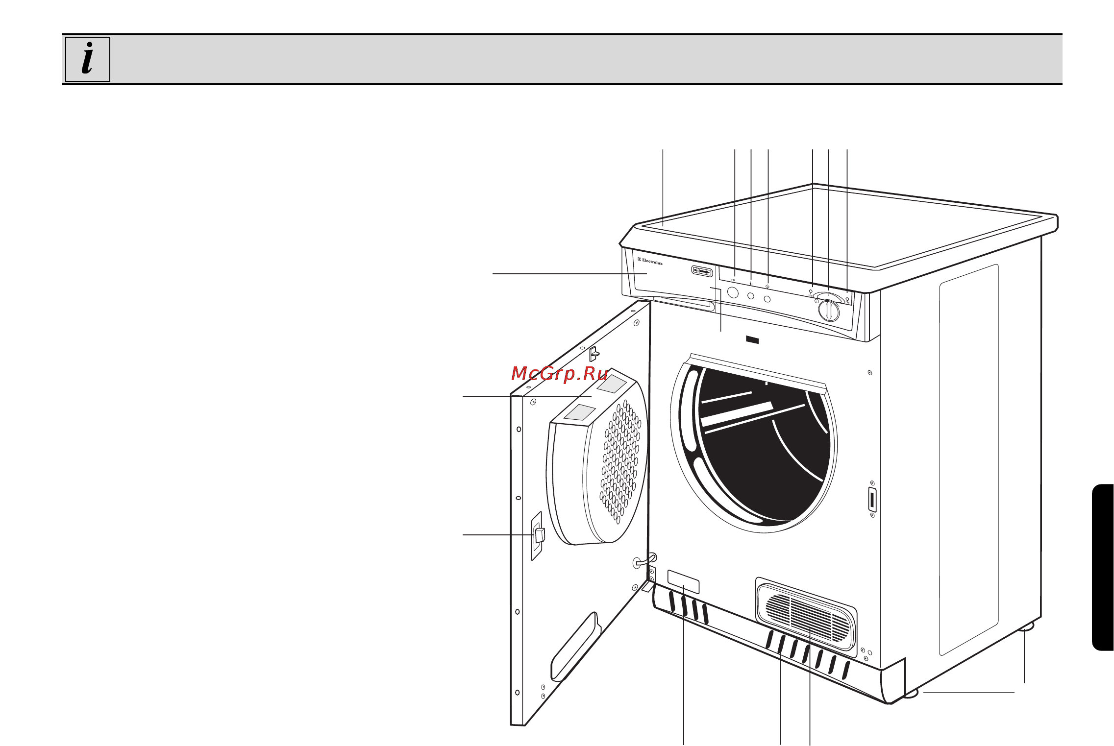 Electrolux EDC 503 M [29/88] Beskrivelse av tørketrommelen
