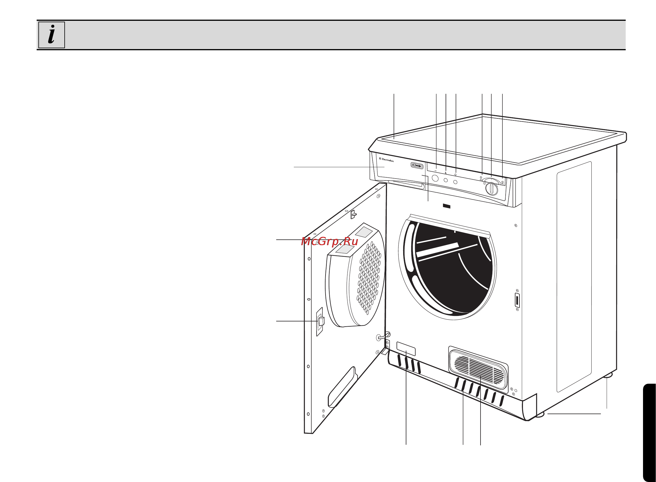 Electrolux EDC 503 M [41/88] Beskrivelse af tørretumbleren