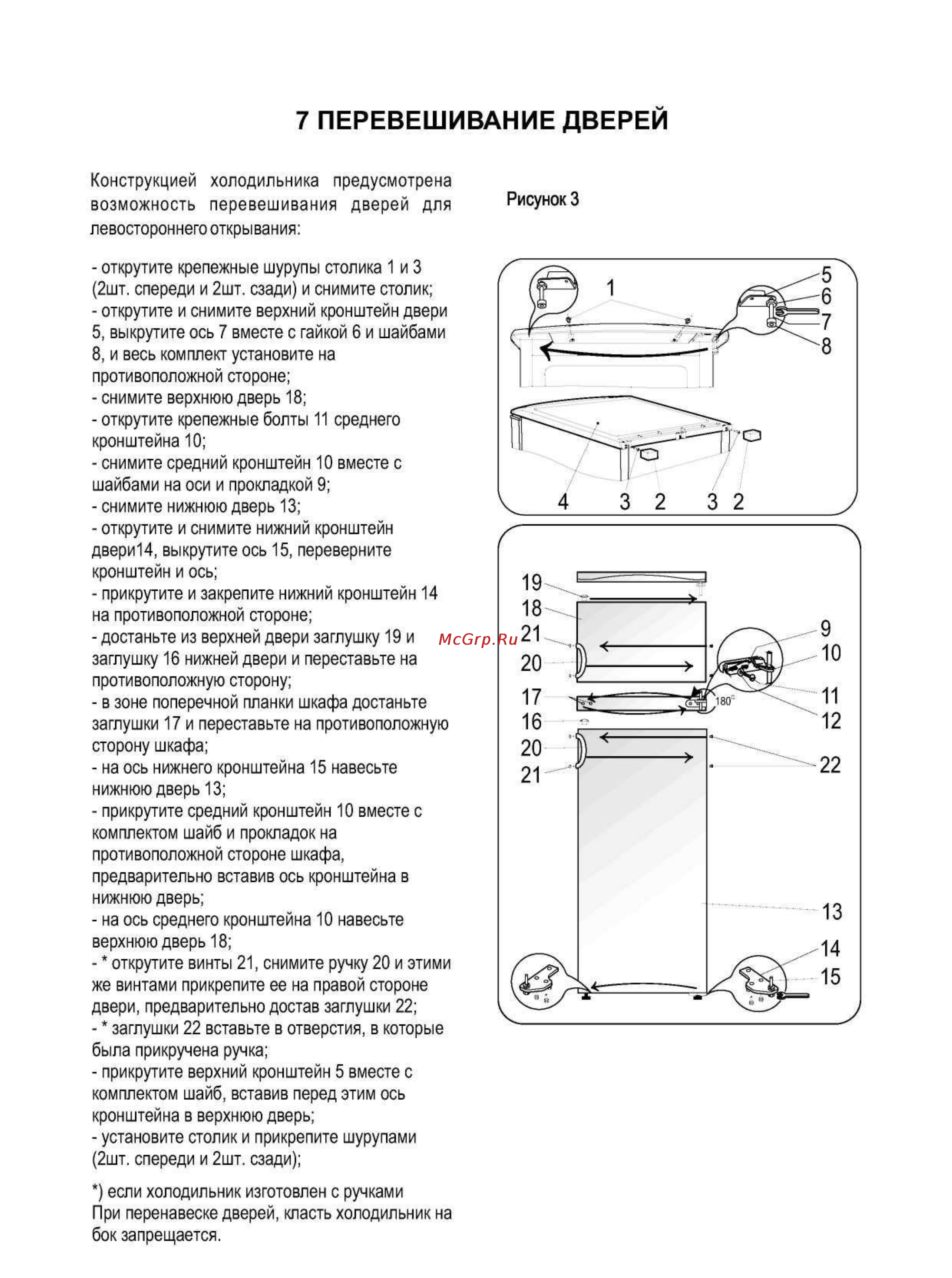 Electrolux ERD 22098 W [11/16] Перевешивание дверей