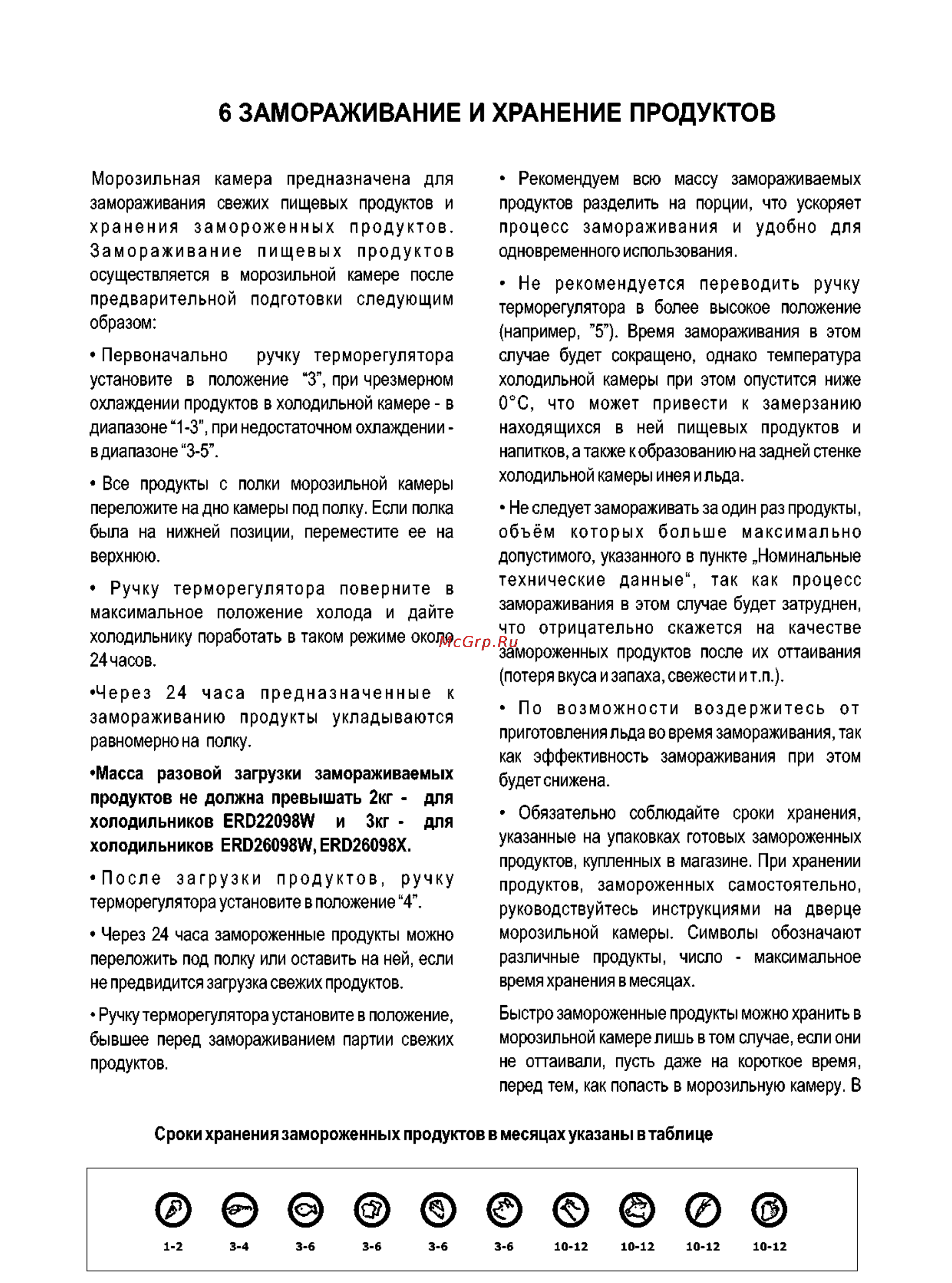 Electrolux ERD 22098 W [9/16] Замораживание и хранение продуктов
