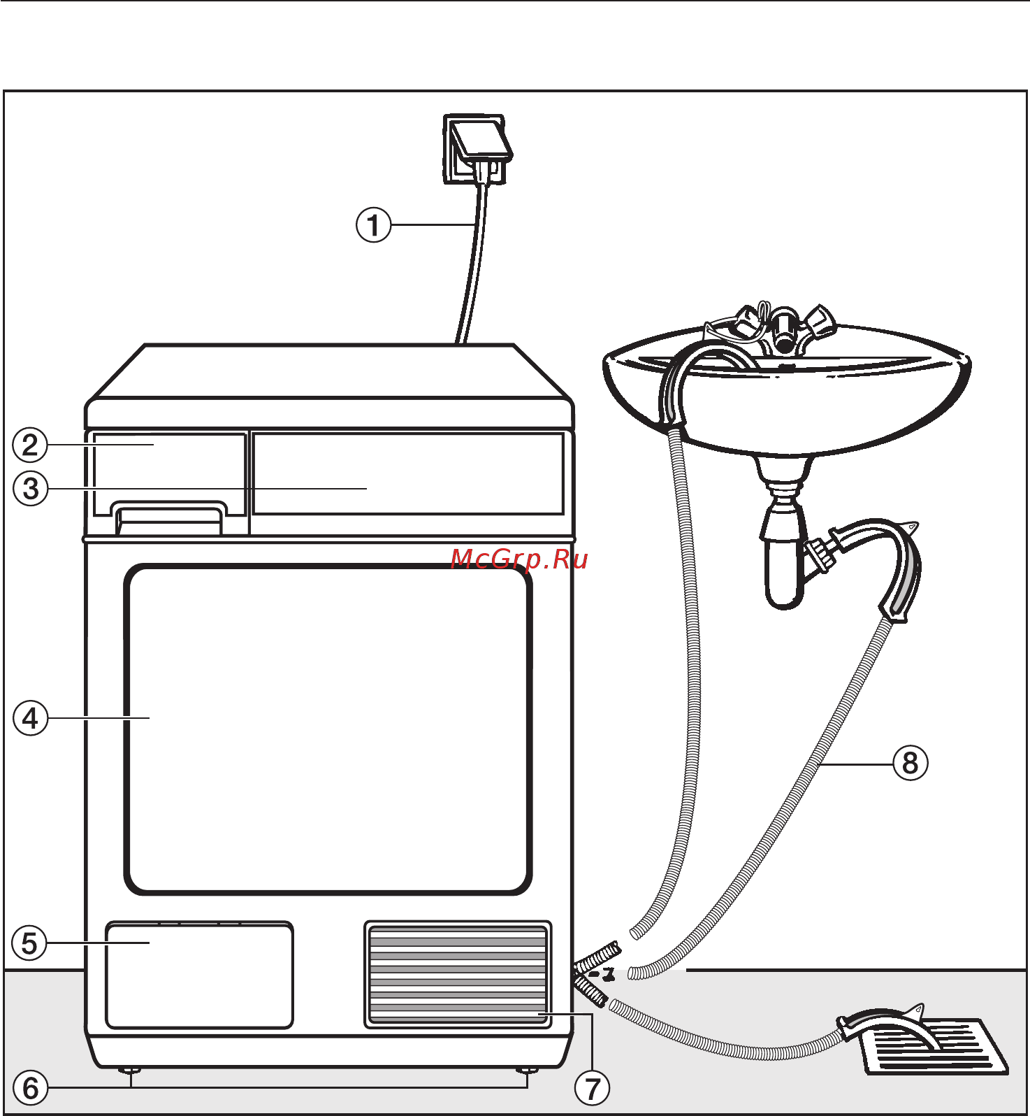 Miele T 4805 C [42/60] Установка и подключение