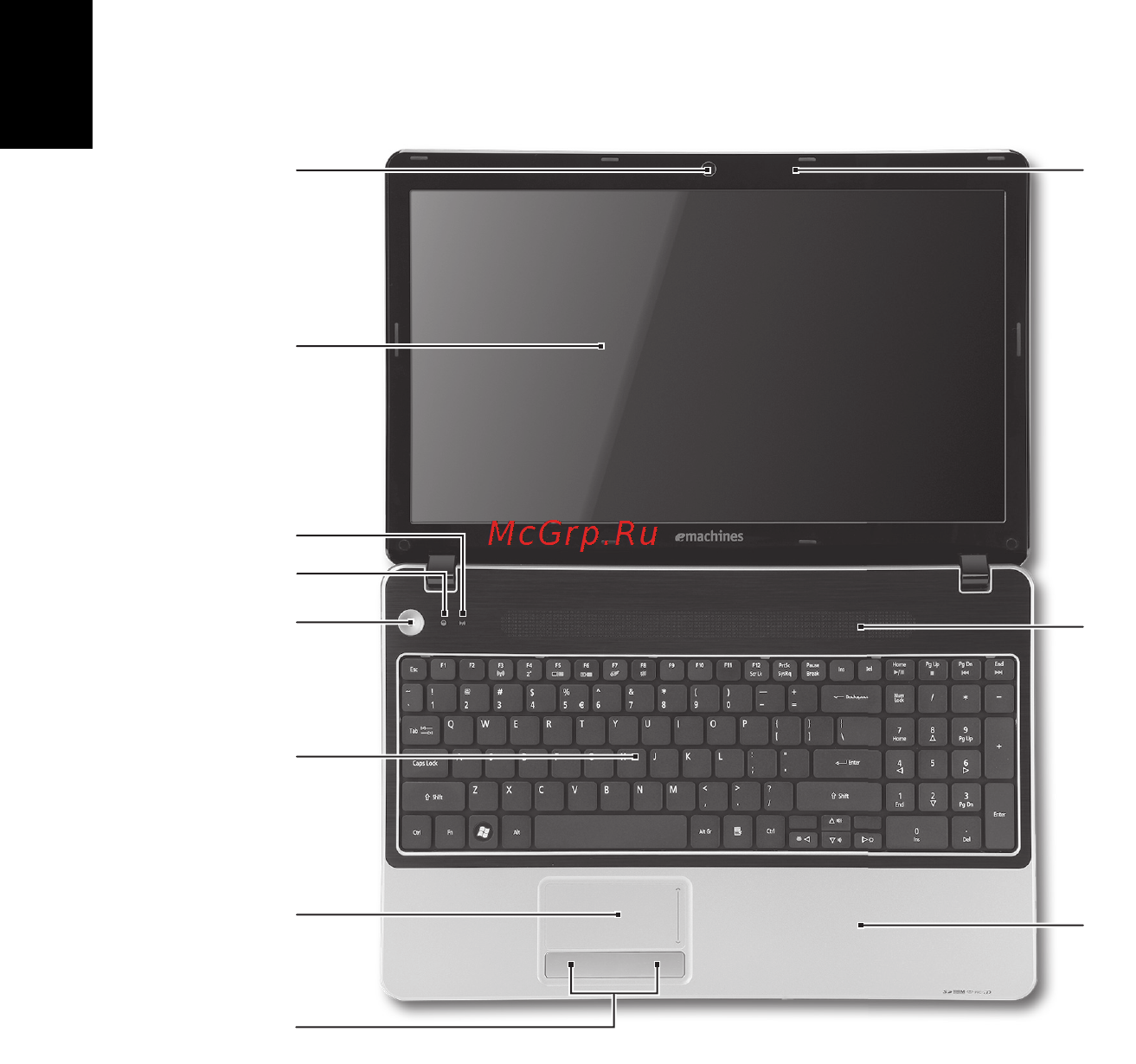 E-Machines E440-1202G16Mi Black [4/10] Вид сверху