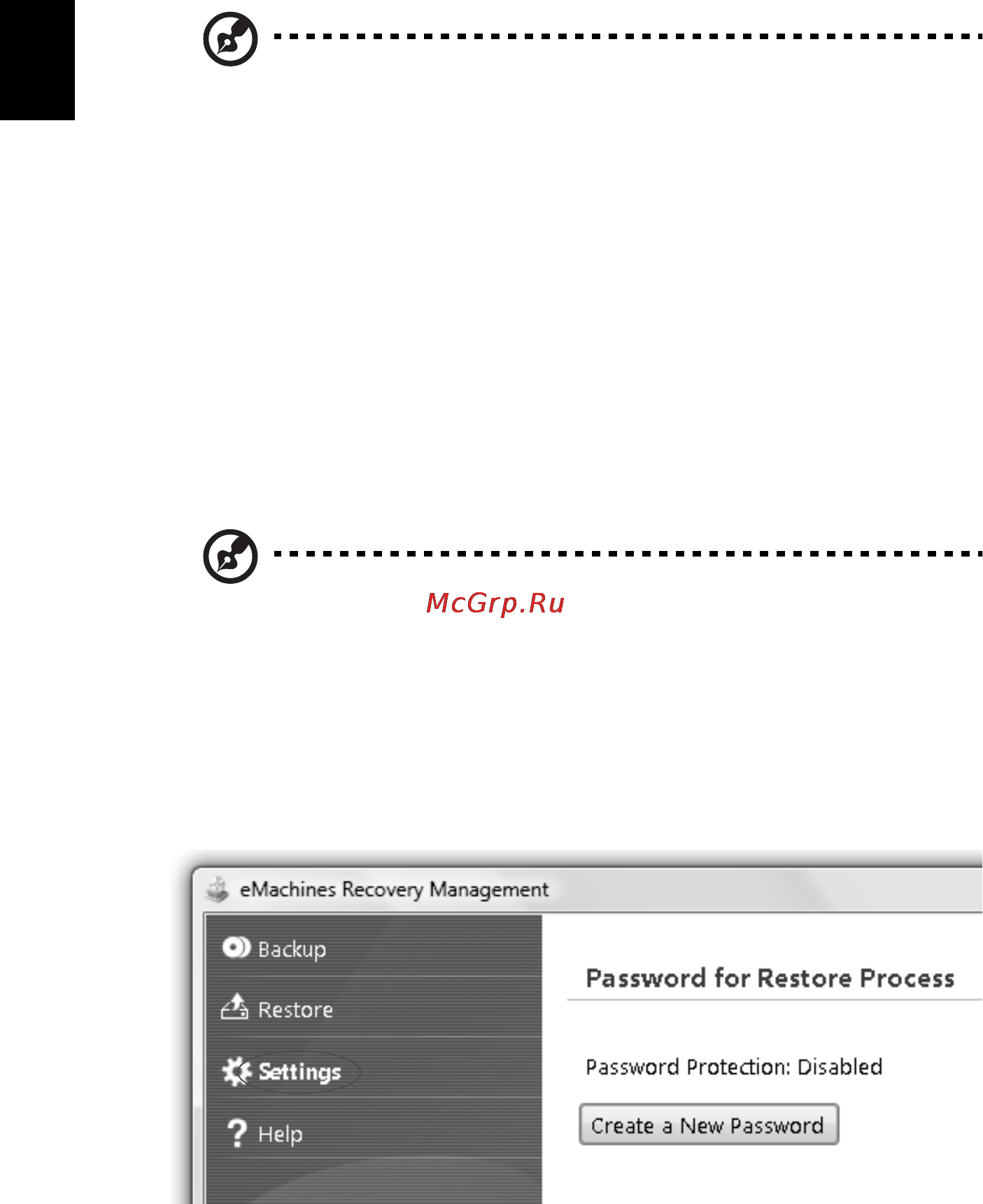 E-Machines E642-P342G32Mikk [48/60] Emachines recovery management