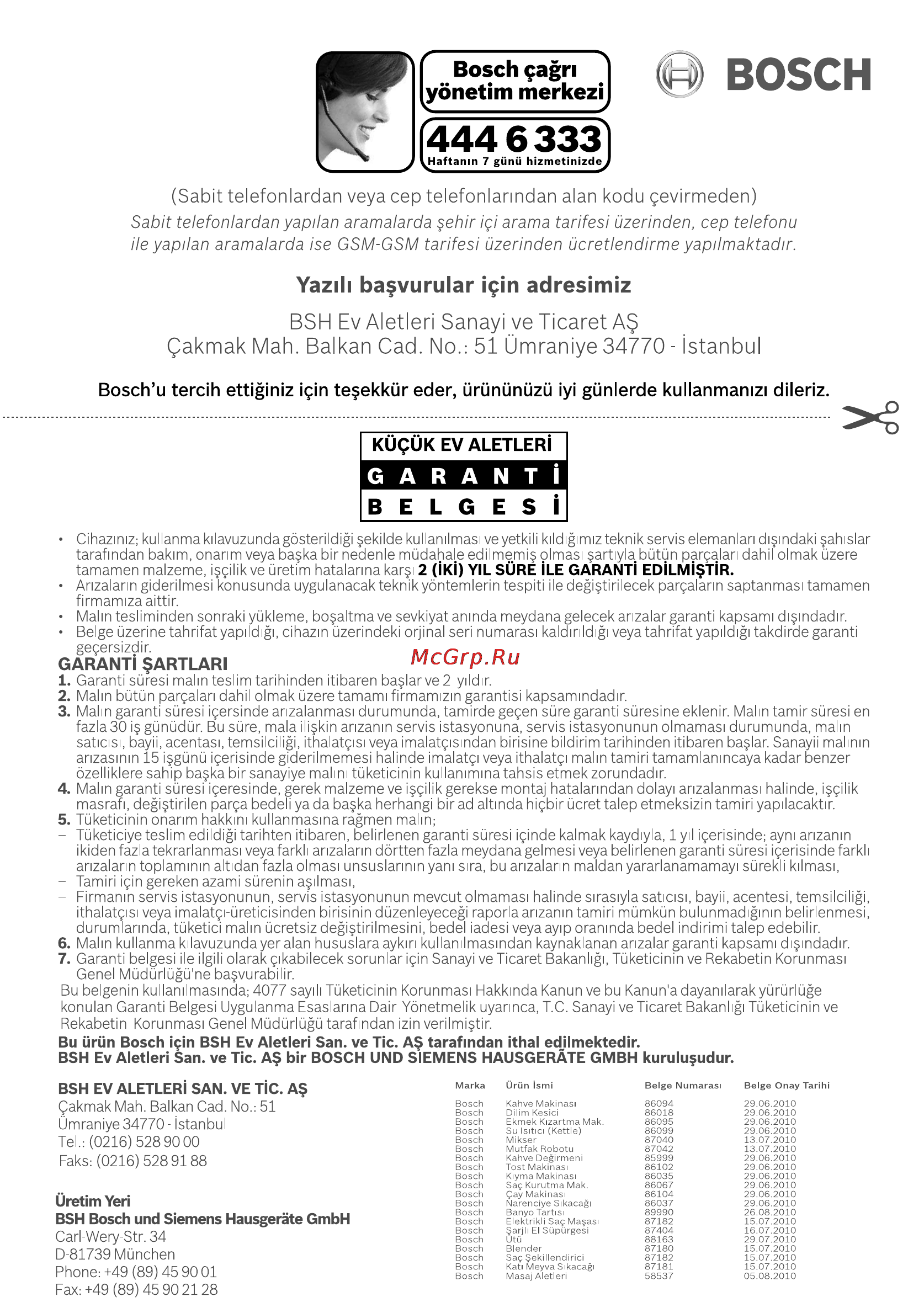 Bosch MSM 66020 [59/92] Hiftanin 7 günû hizmetini z d ej