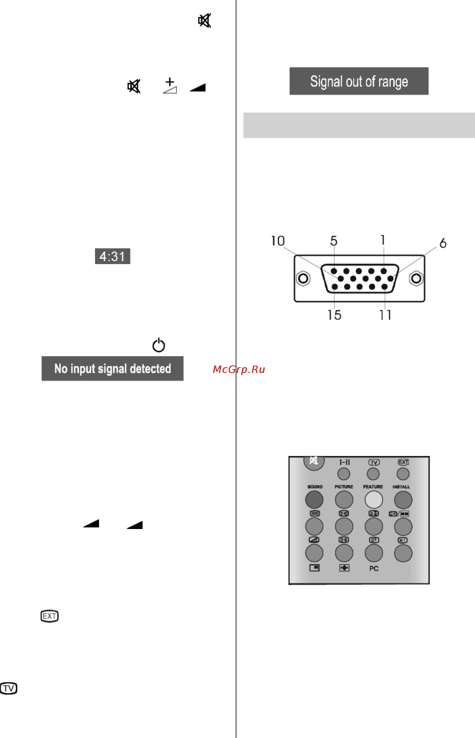 Toshiba 23WL46B [19/29] Signal out of range