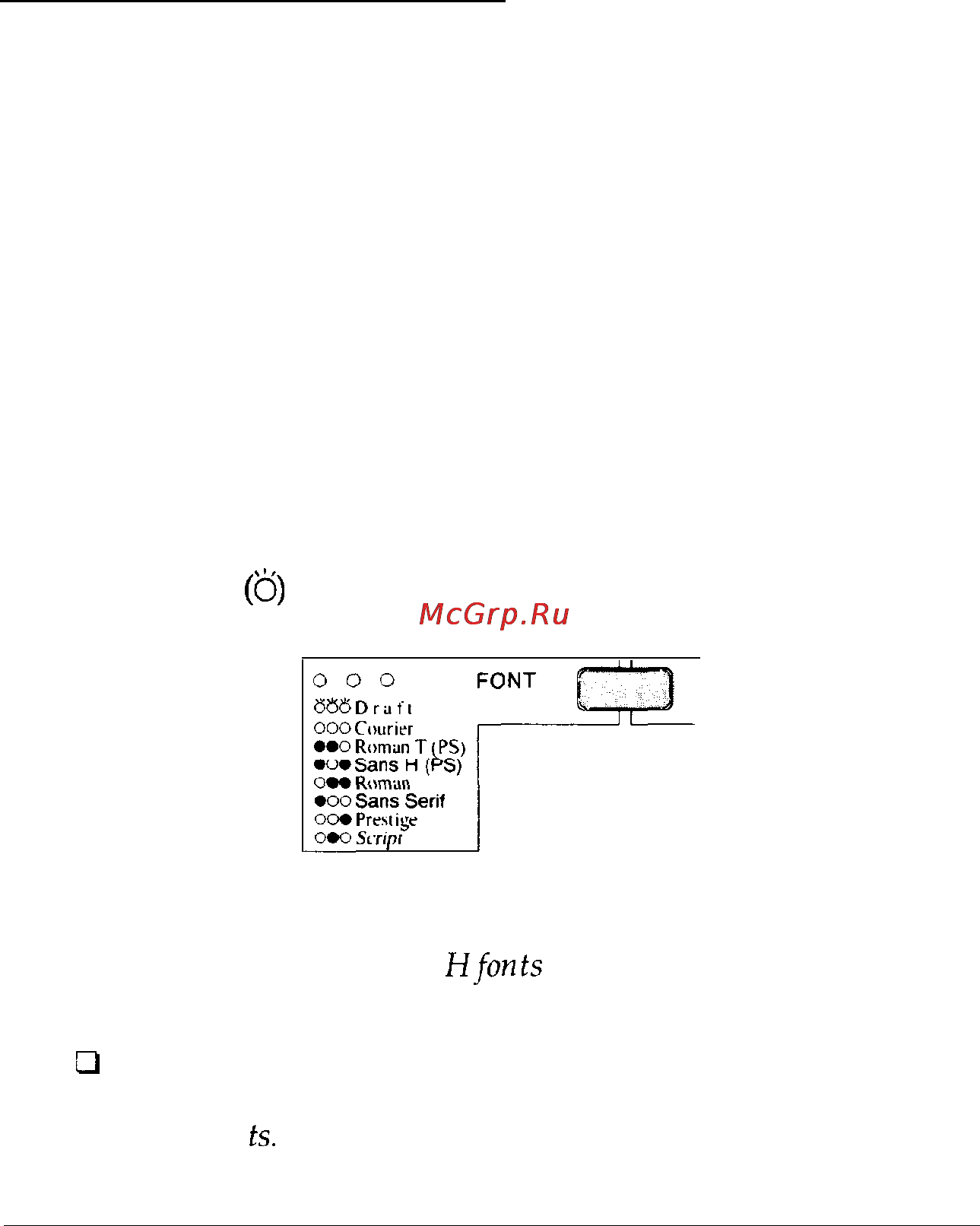 Epson Stylus 1000 [54/123] Selecting character fonts