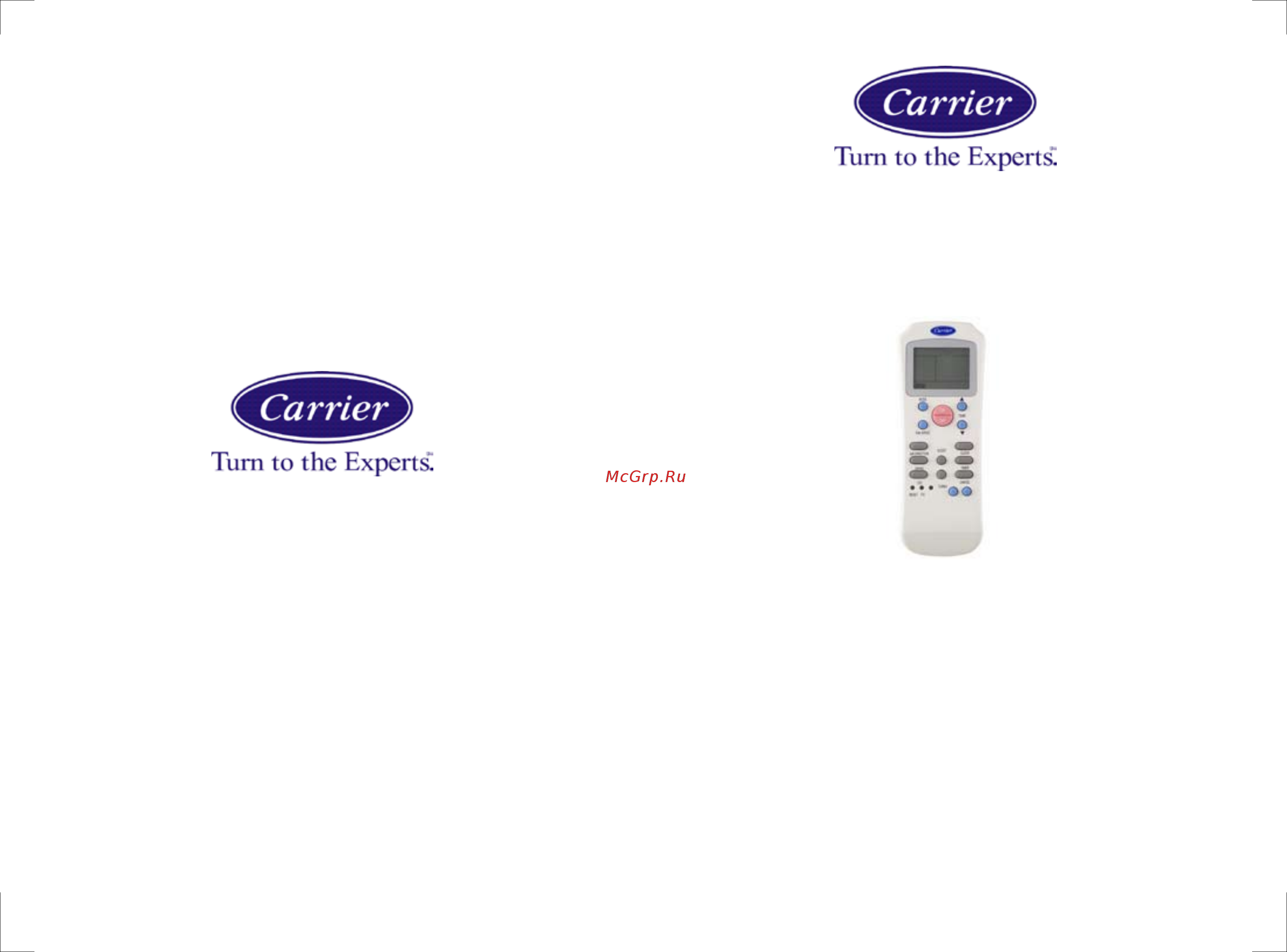 Carrier 42LUVH050K / 38LUVH050K [17/24] Инструкция по эксплуатации пульта дистанционного управления для настенного кондиционера