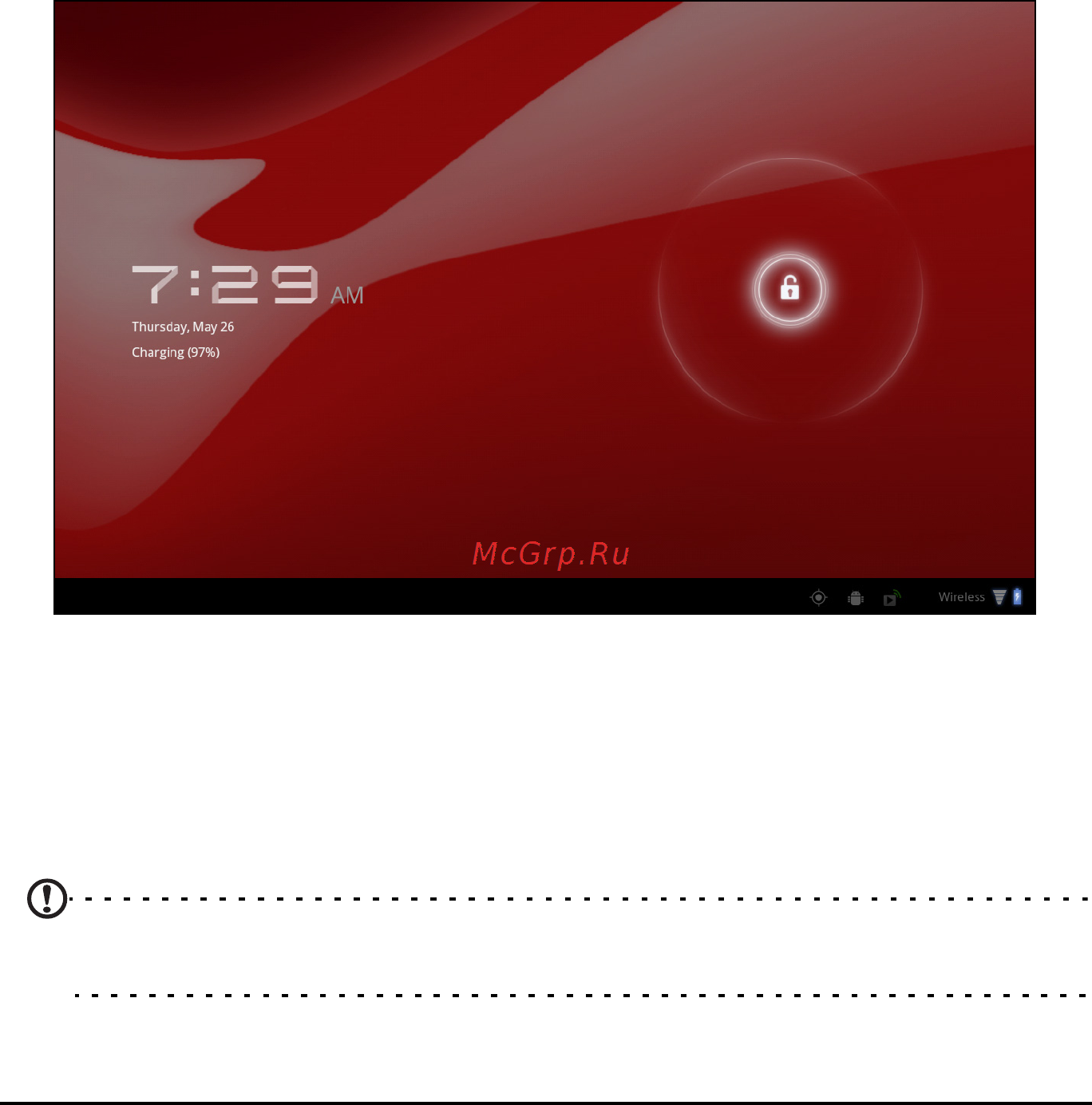 Packard Bell Liberty Tab 32GB [14/66] Блокировка планшетного пк