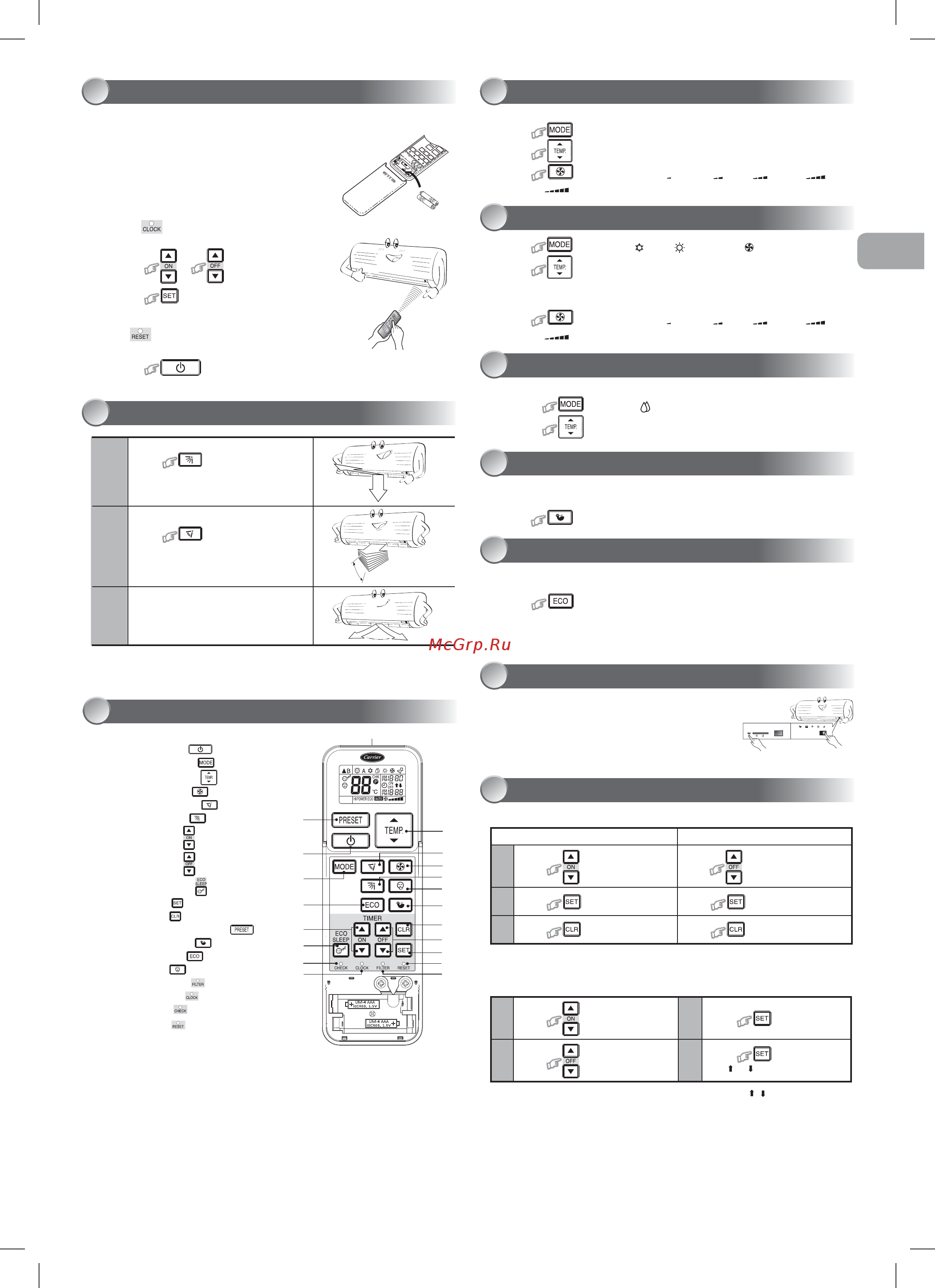 Carrier 38UYV025M [3/8] Remote control
