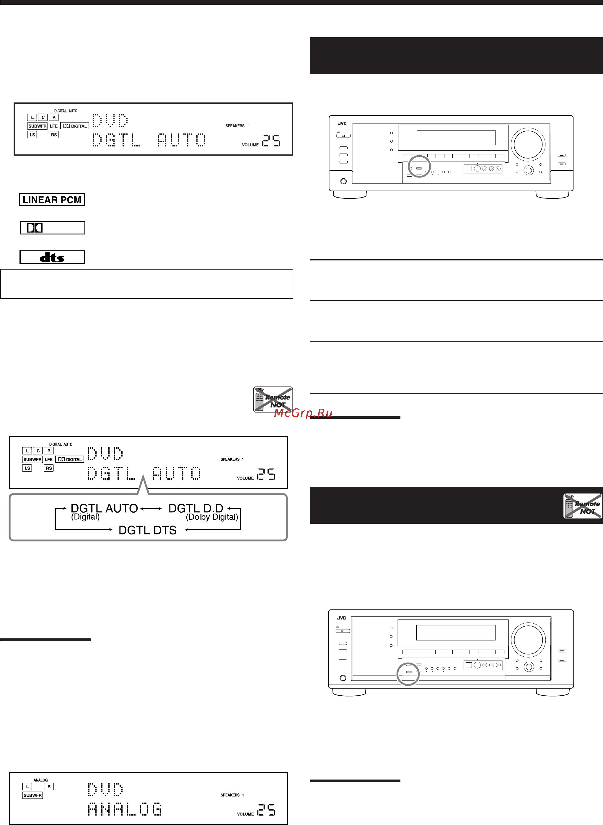 JVC RX-8032VSL [21/54] Ослабление ослабление ослабление ослабление ослабление вх вх вх вх входног одног одног одног одного сигнала о сигнала о сигнала о сигнала о сигнала