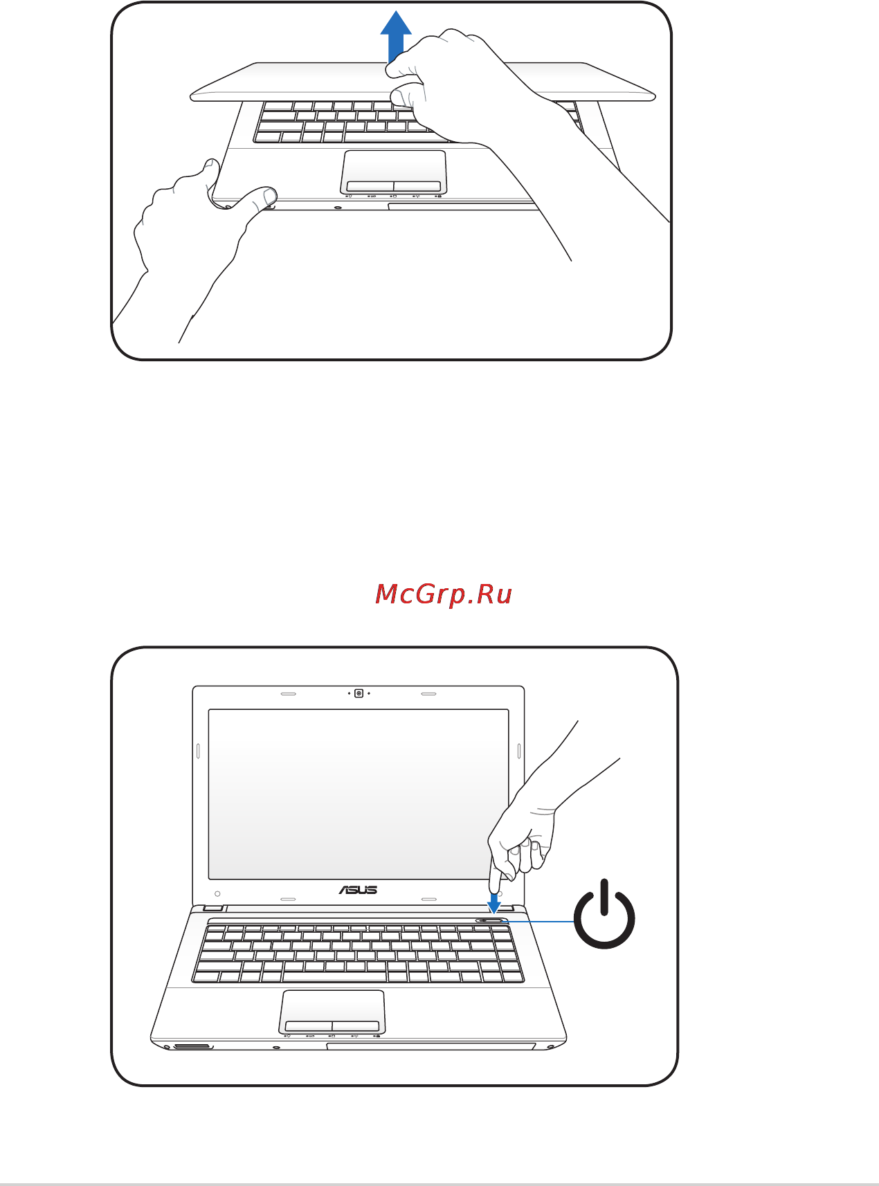 Asus X53U/K53U E-240 [12/112] Включване