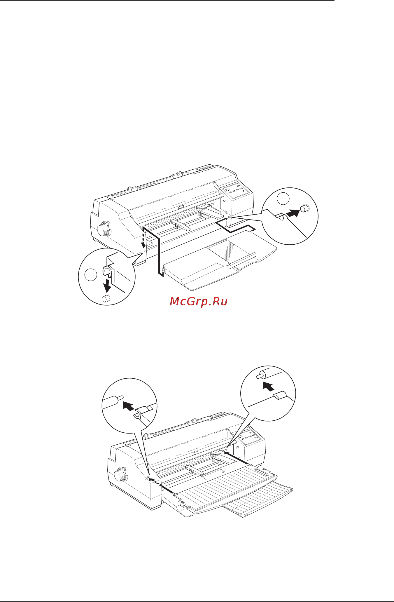 Epson Stylus Color 1520 [30/243] Присоединение подставки для бумаги и выходного лотка к принтеру