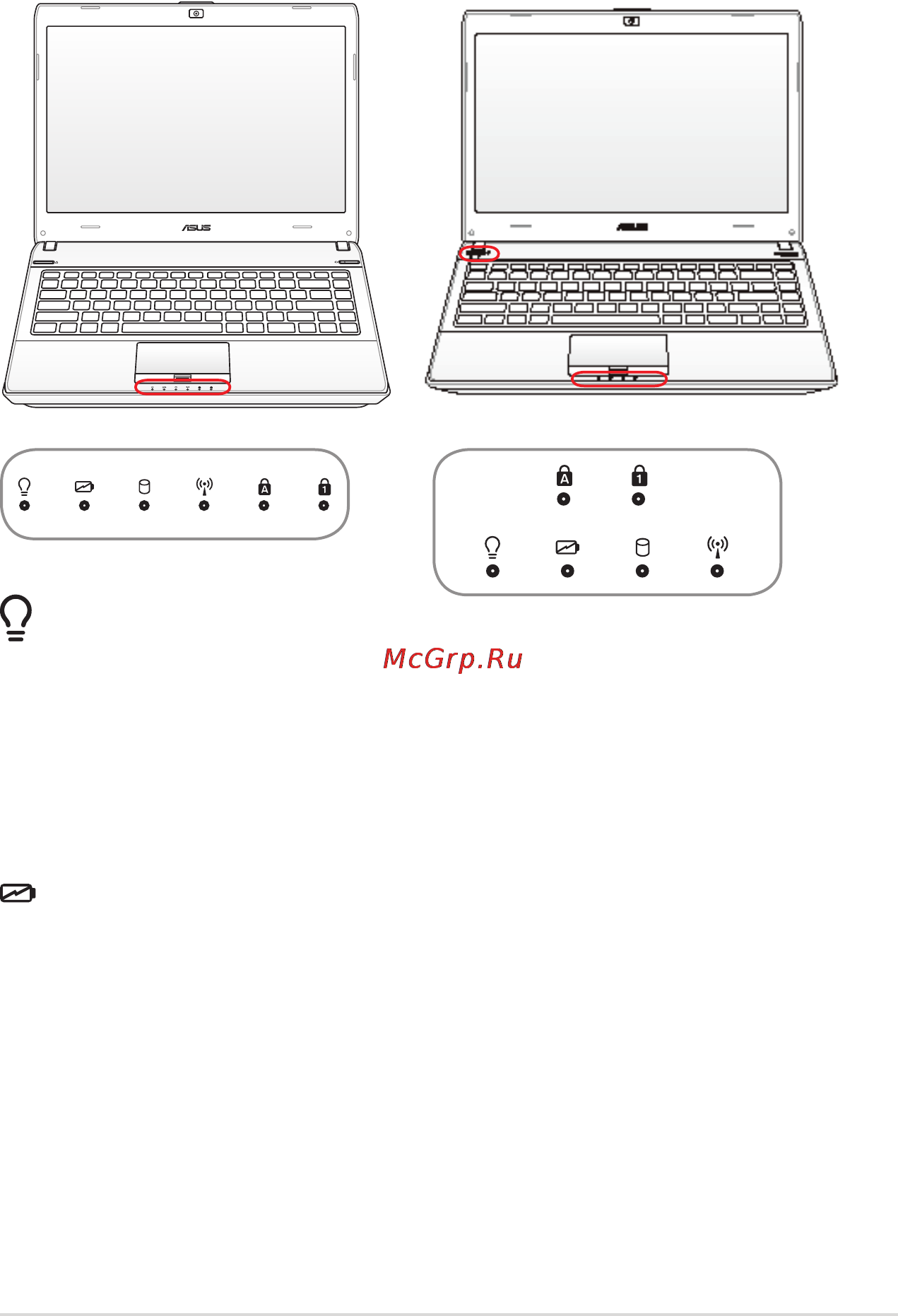 Asus U41SV i3-2310M [49/115] Индикаторы