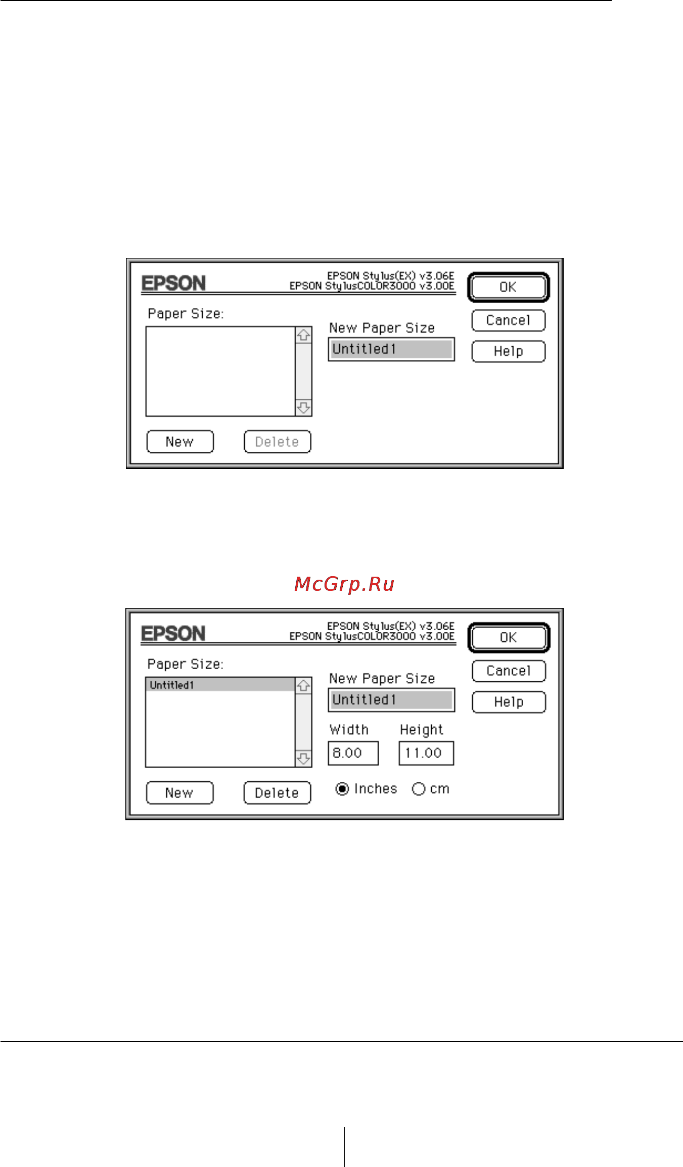 Epson Stylus Color 3000 [110/292] Определение пользовательского размера бумаги