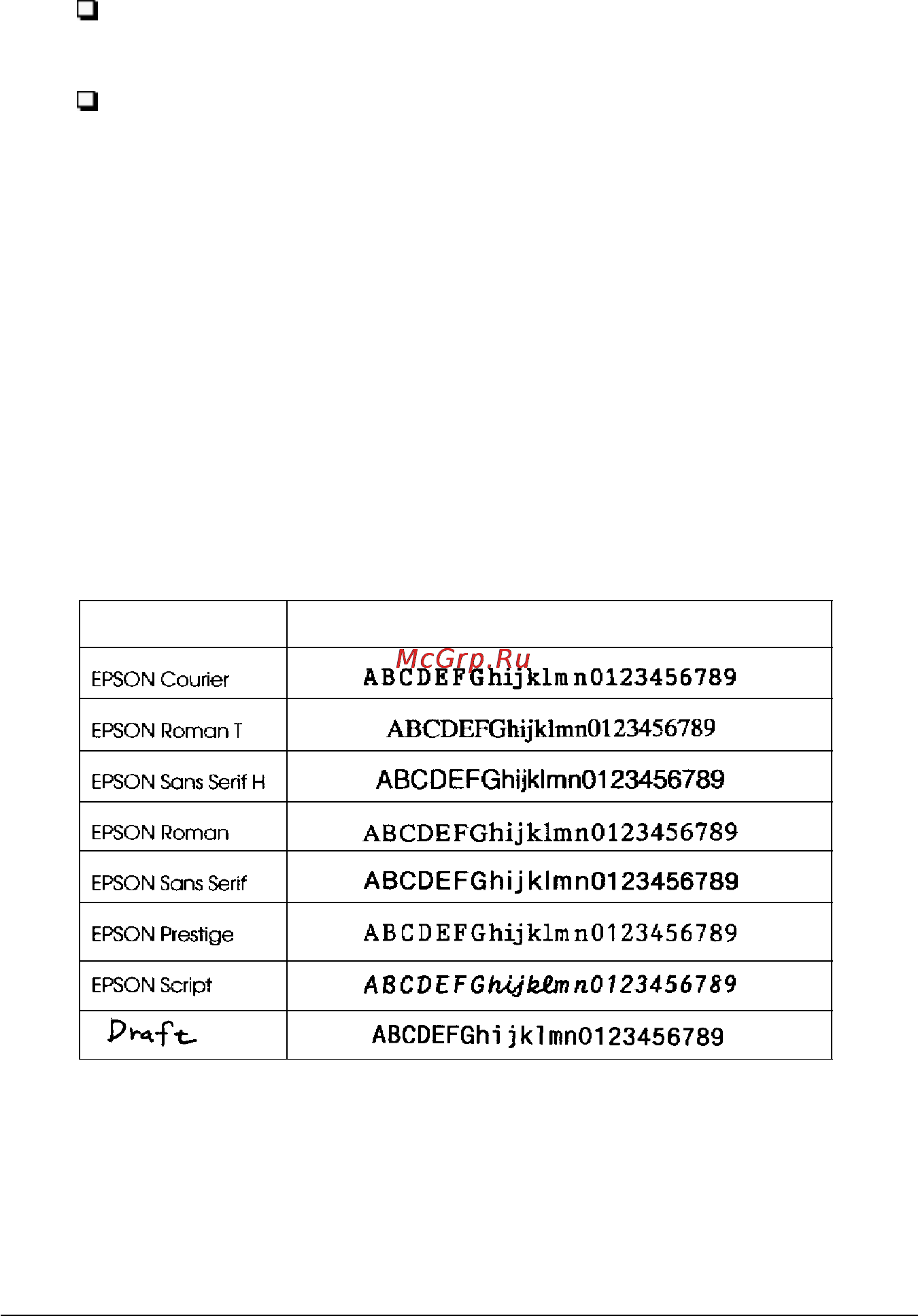 Epson Stylus Color 800 [177/235] Выбор шрифтов