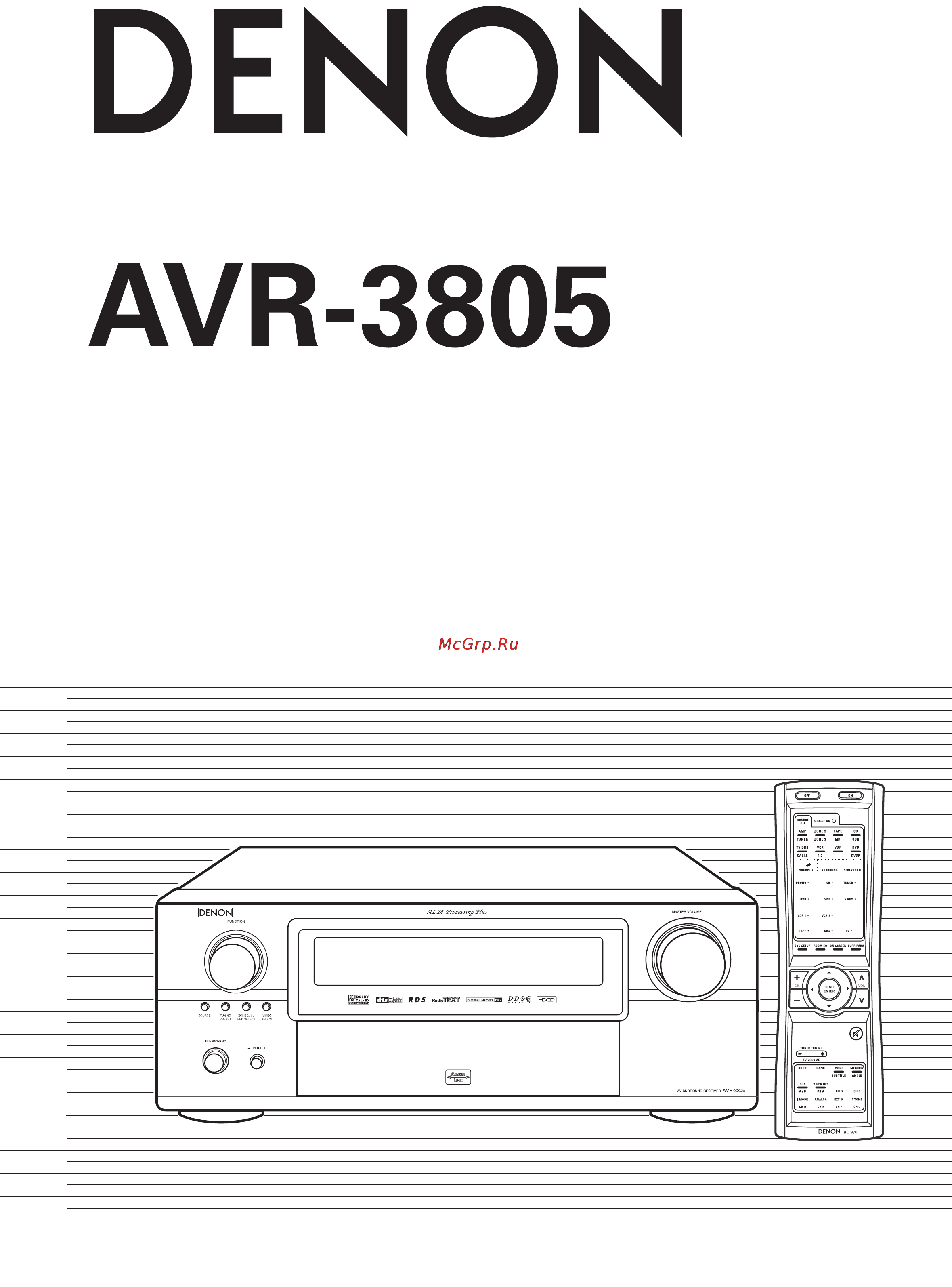 Denon AVR-3805 Инструкция по эксплуатации онлайн