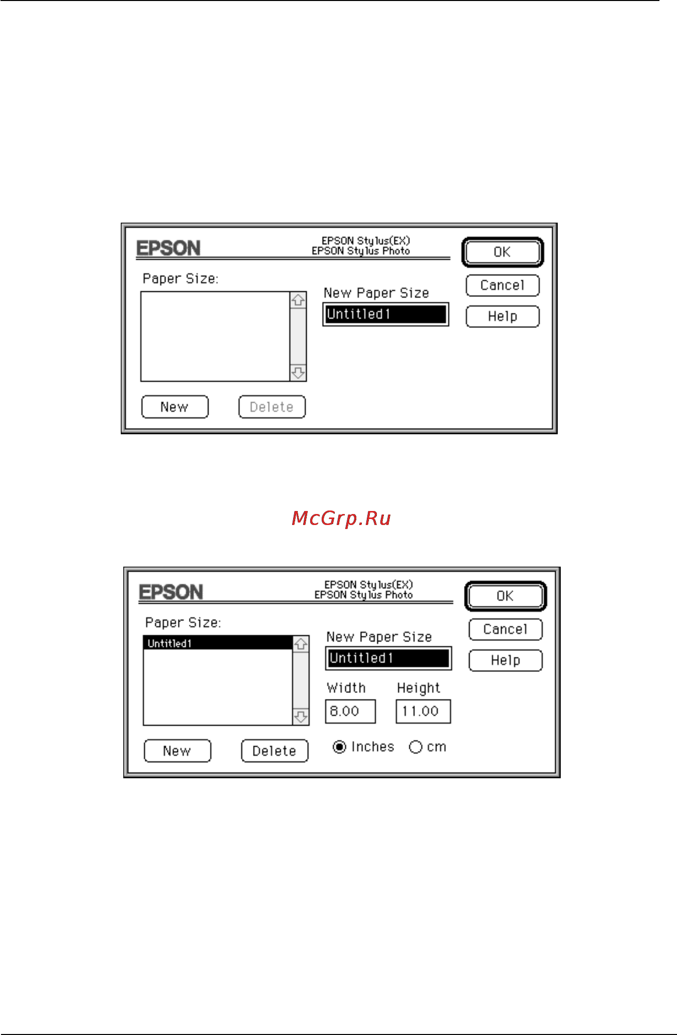 Epson Stylus Photo [96/185] Определение размера бумаги пользователем