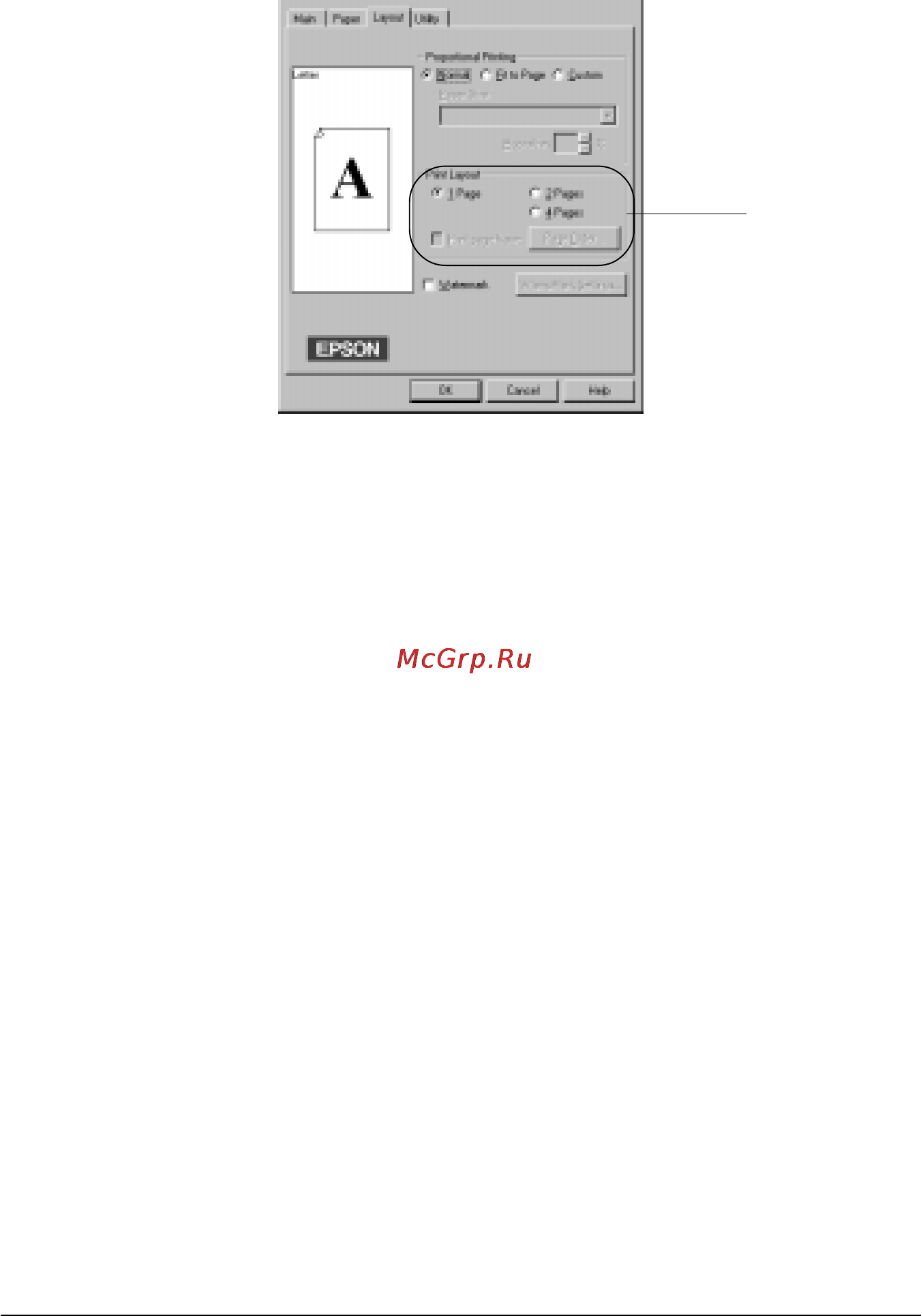Epson Stylus Photo 700 [75/208] Пользование меню layout макет