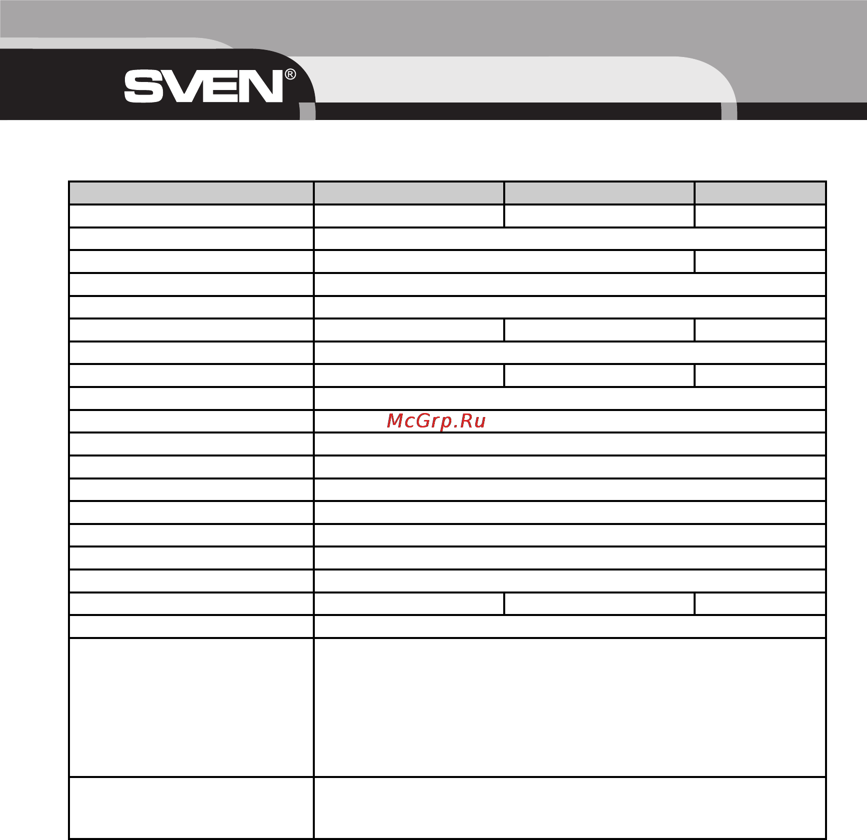 Sven STL-3200 [16/32] Технические характеристики