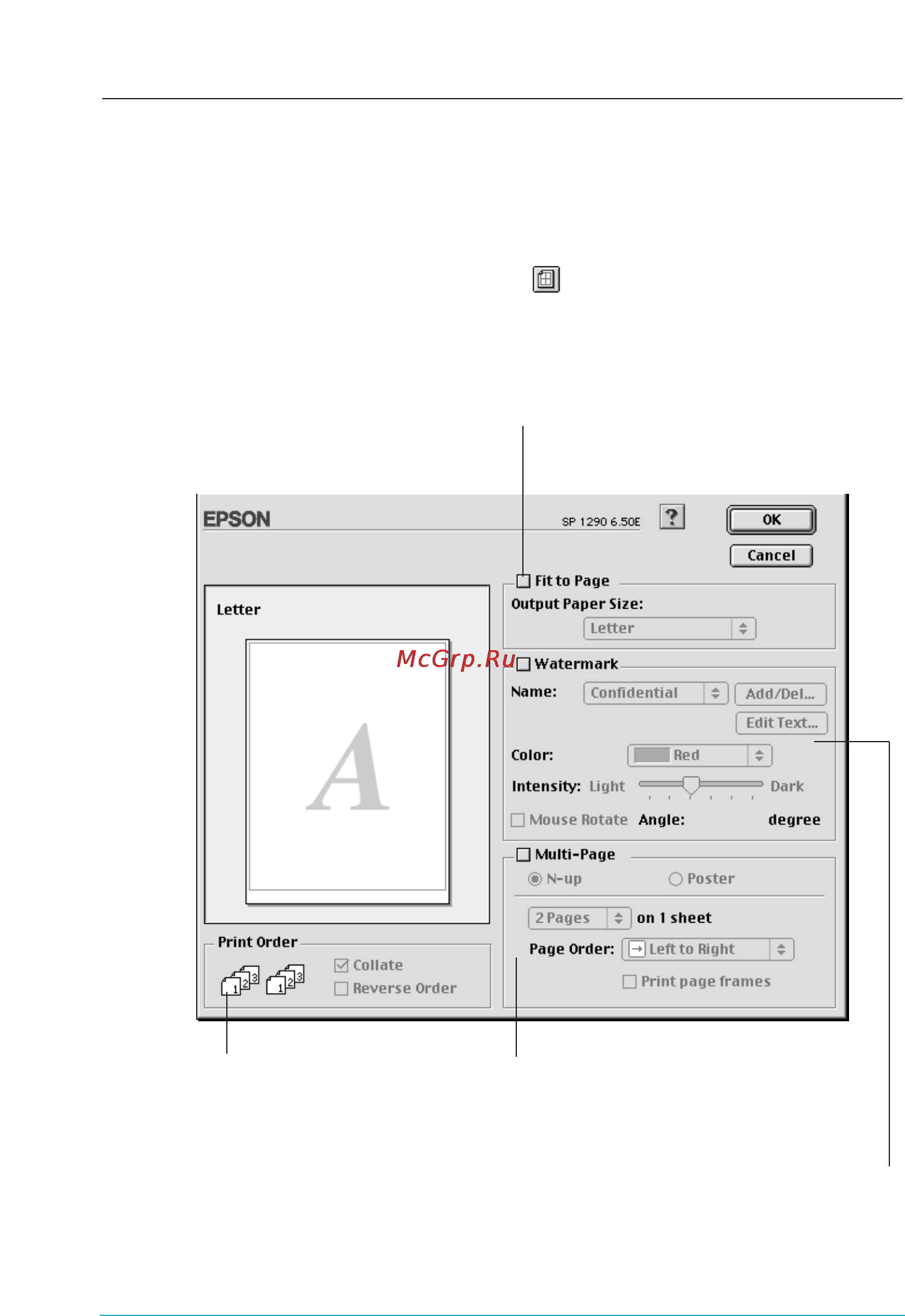Epson Stylus Photo 890 [34/64] Выполнение установок в диалоговом окне макет