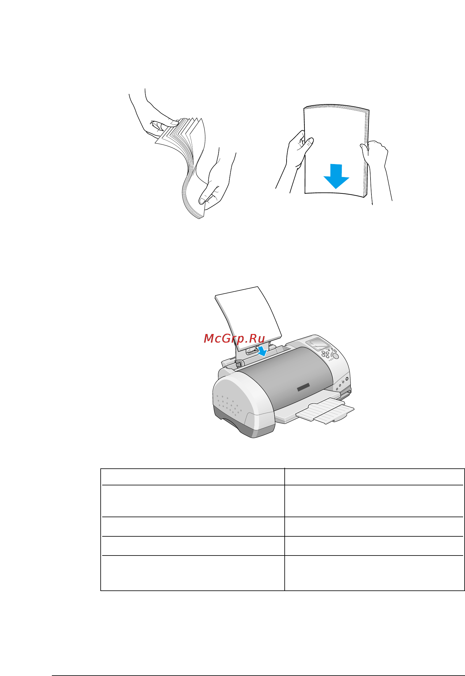 Epson Stylus Photo 895 [32/115] Разверните стопку бумаги веером затем постучите ее ребрами о пло скую поверхность для выравнивания кромок