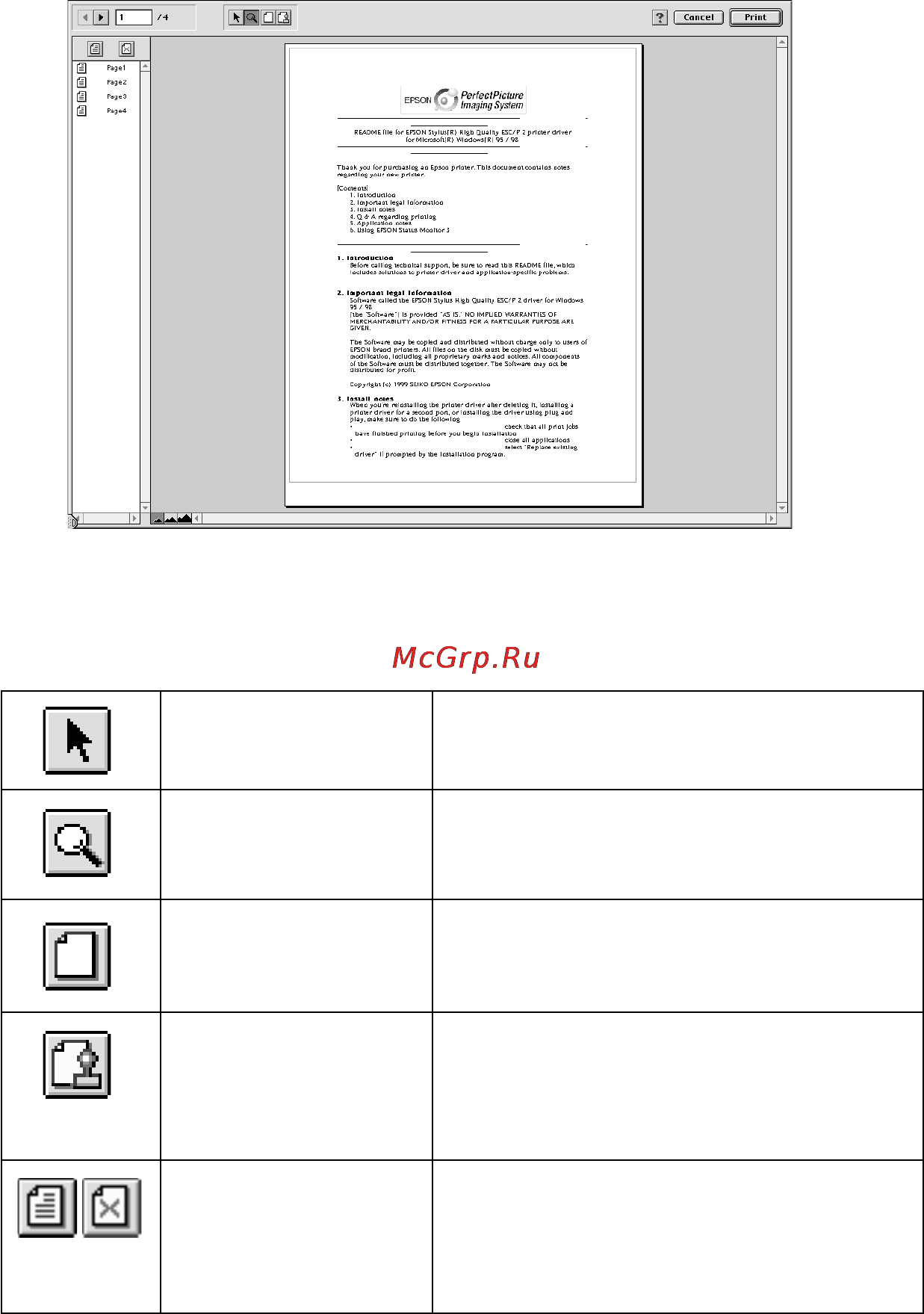 Epson Stylus Photo 1270 [43/75] Íàæìèòå êíîïêó preview ïðîñìîòð îòêðûâàåòñÿ äèàëîãîâîå îêíî preview ïðåäâàðèòåëüíûé ïðîñìîòð ñ ïðåäâàðèòåëüíûì ïîêàçîì áóäóùåãî îòïå àòêà âàøåãî äîêóìåíòà