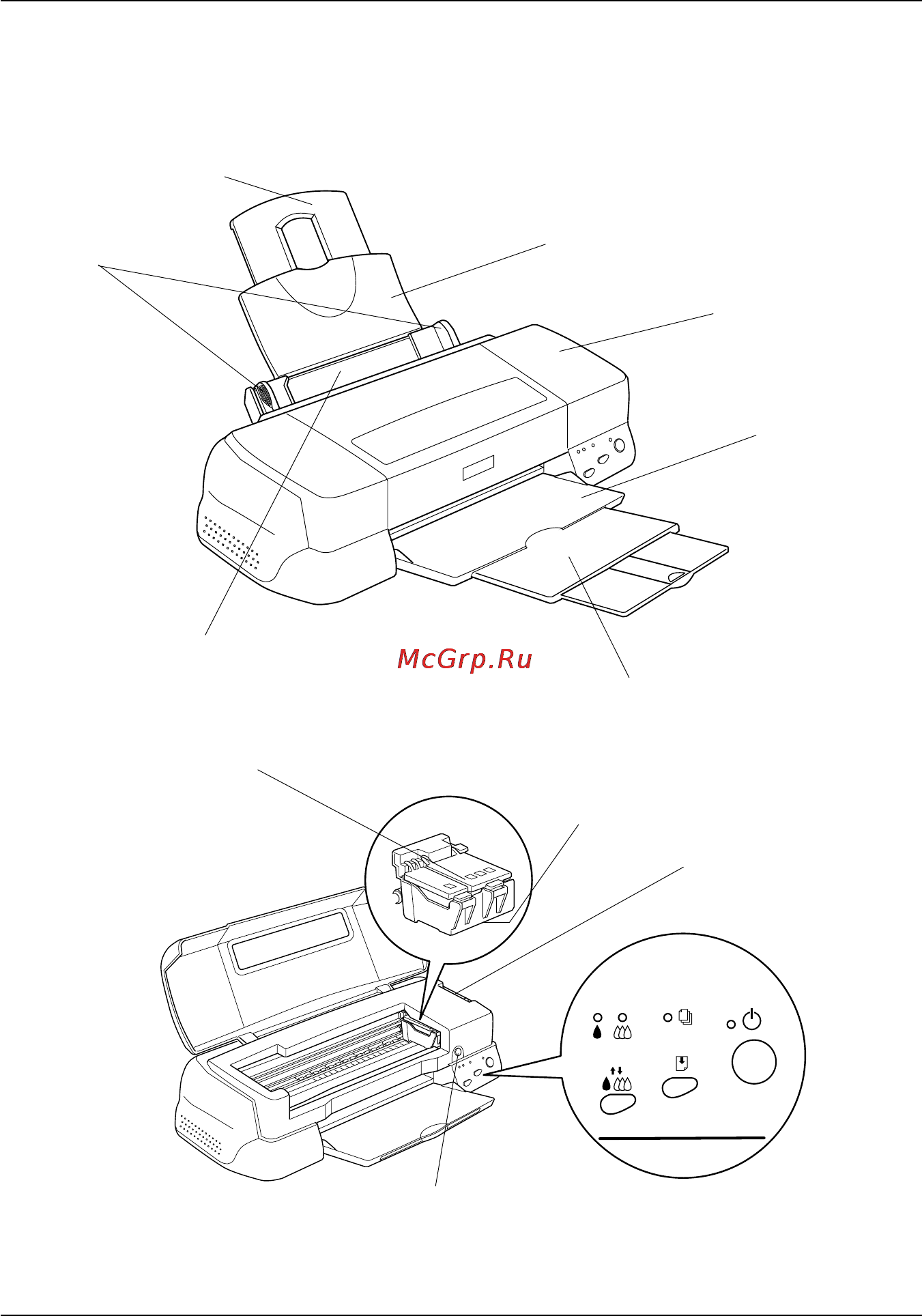 Epson Stylus Photo 2000P [13/72] Детали принтера и функции его панели управления
