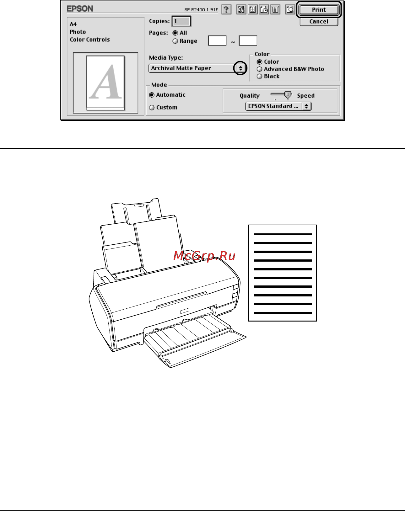 Epson Stylus Photo R2400 [44/418] Печать текста