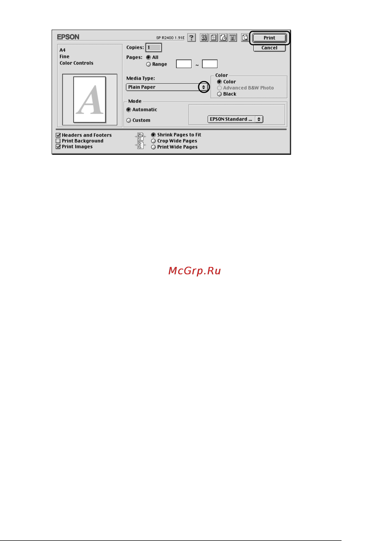 Epson Stylus Photo R2400 Инструкция по эксплуатации онлайн [57/418] 49333