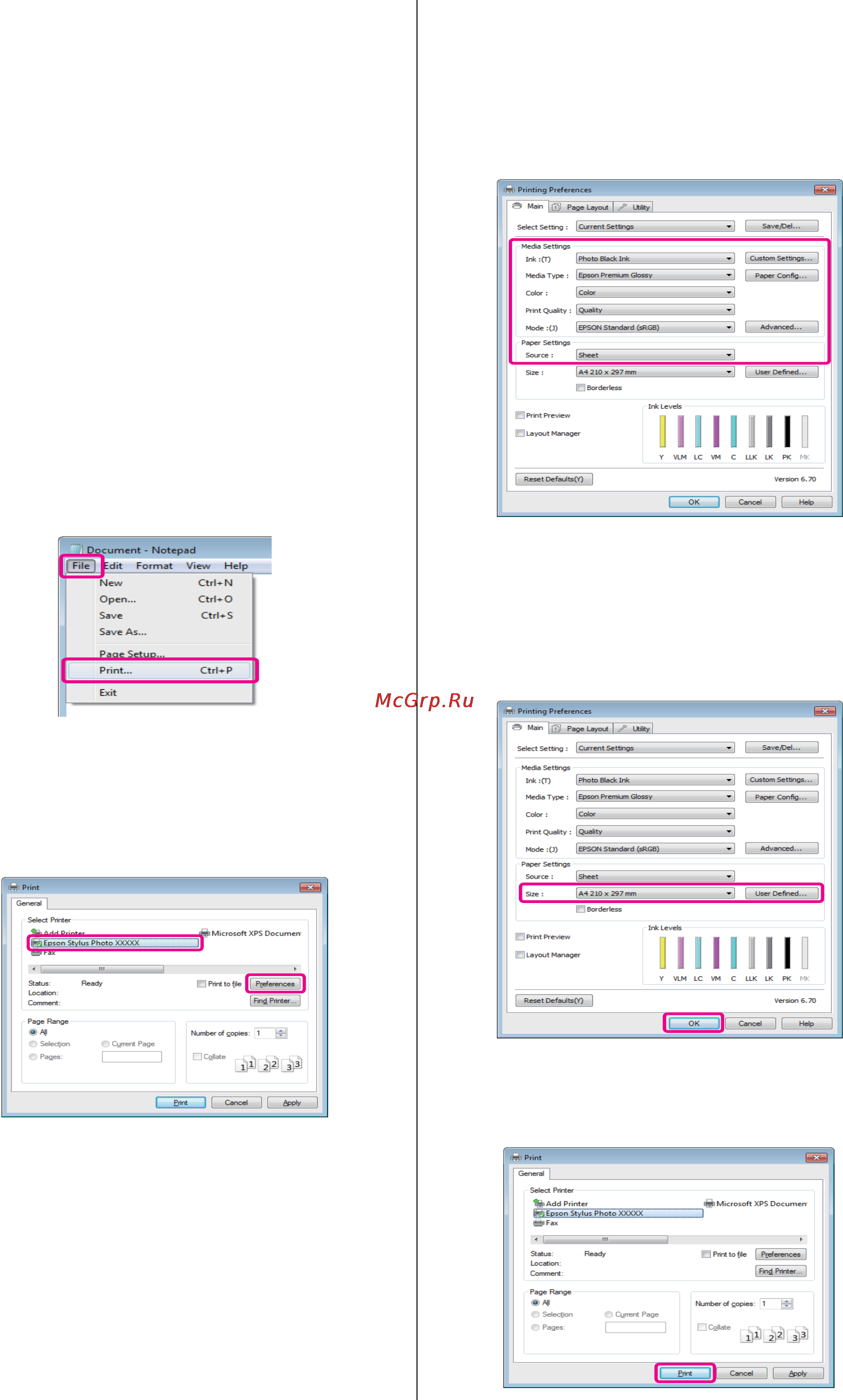 Epson Stylus Photo R3000 [32/128] Основные методы печати в windows