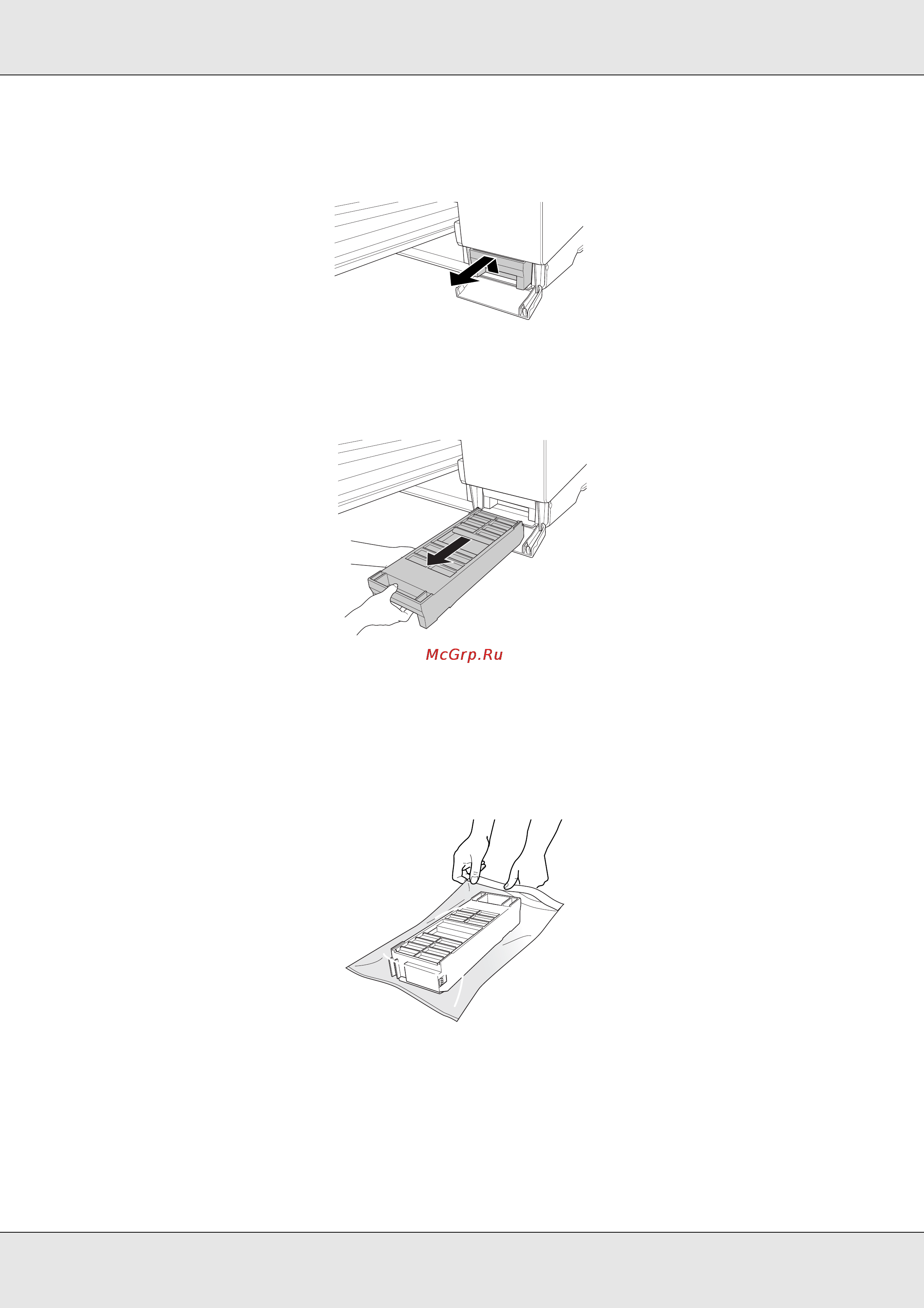 Epson Stylus Pro 3800 [154/213] Возьмите картридж за ручку приподнимите его затем аккуратно выньте картридж для отработанных чернил