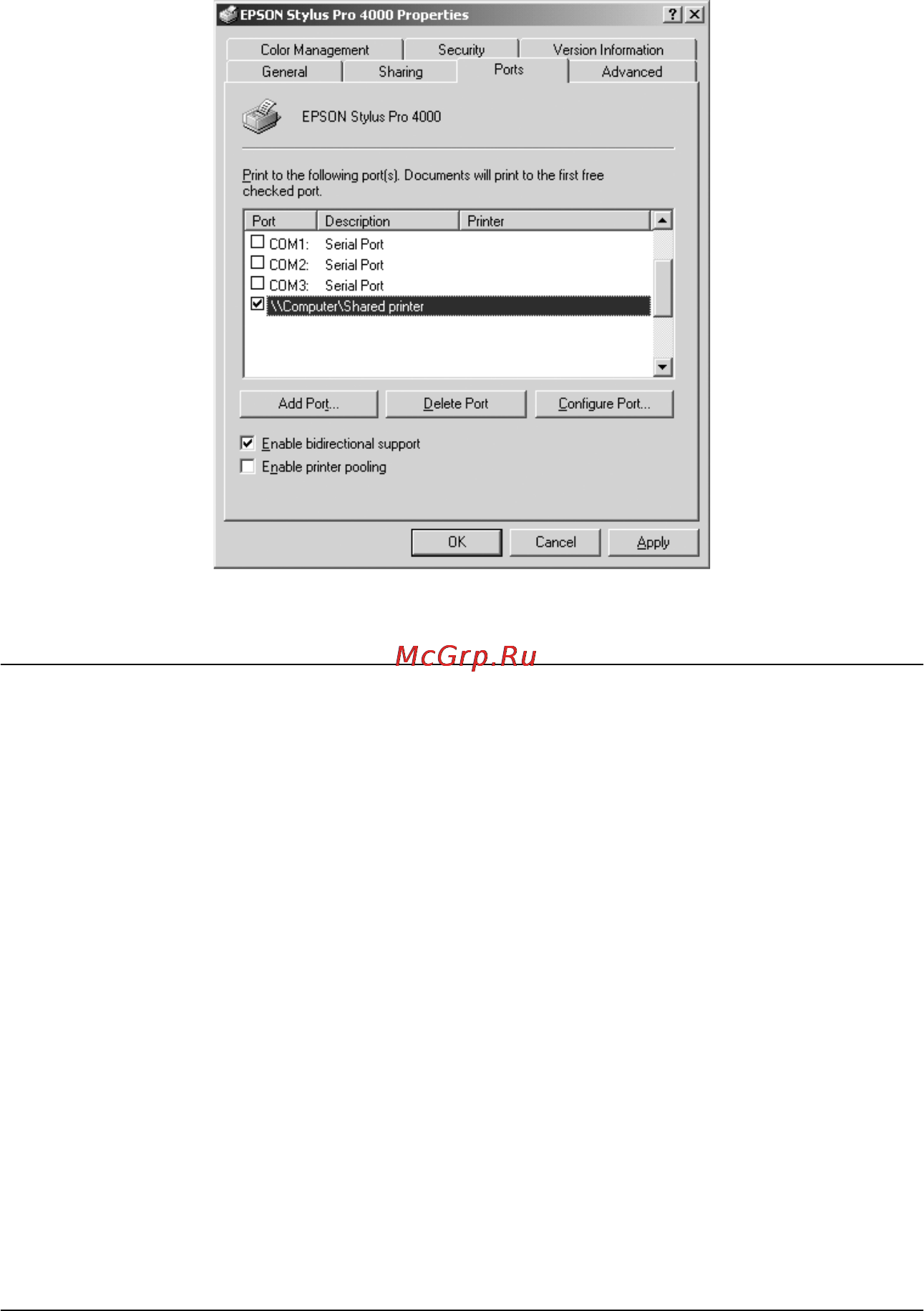 Epson Stylus Pro 4000 [110/410] Обновление до windows me