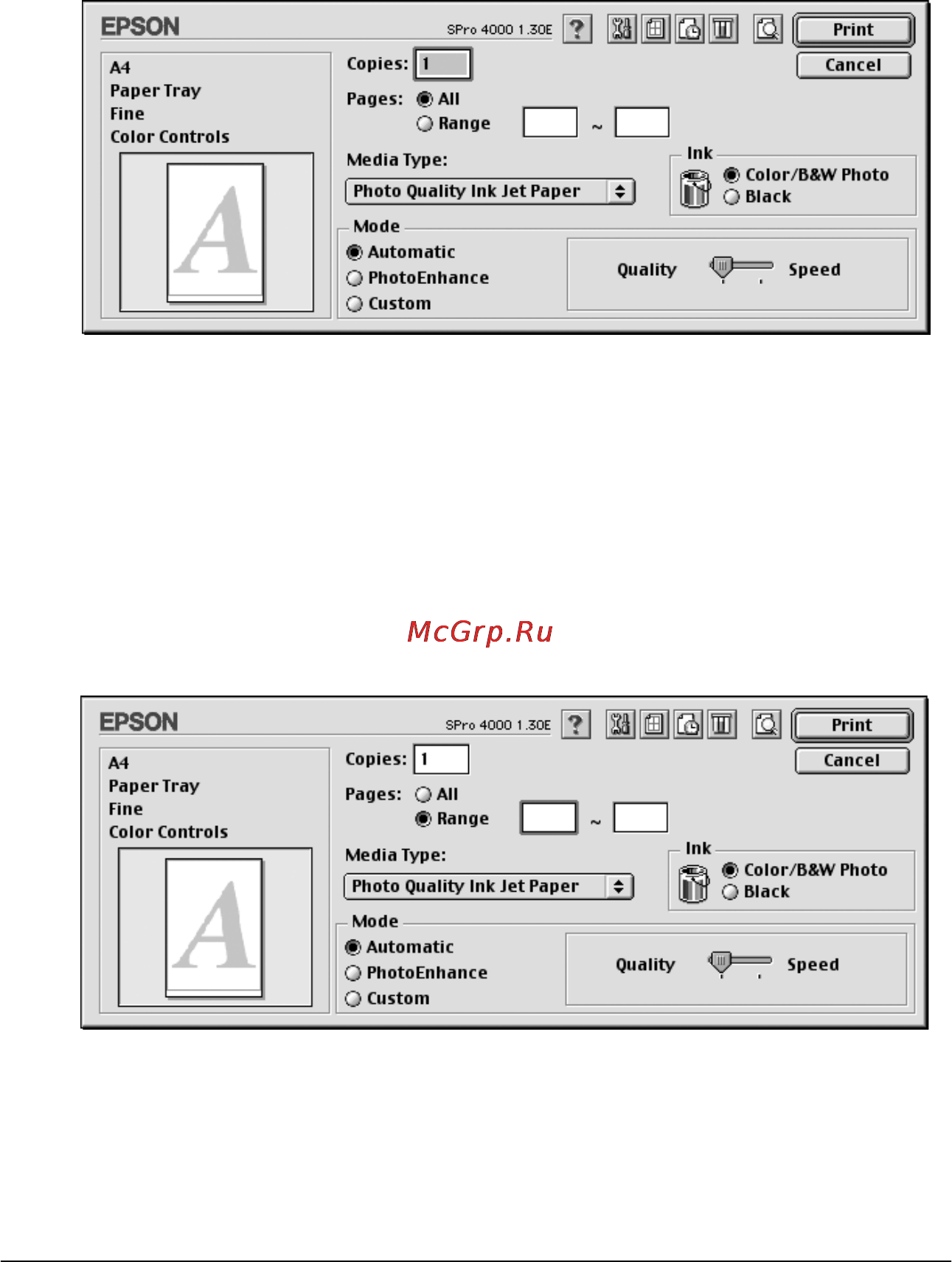 Epson Stylus Pro 4000 [139/410] Настройка параметра копии copies