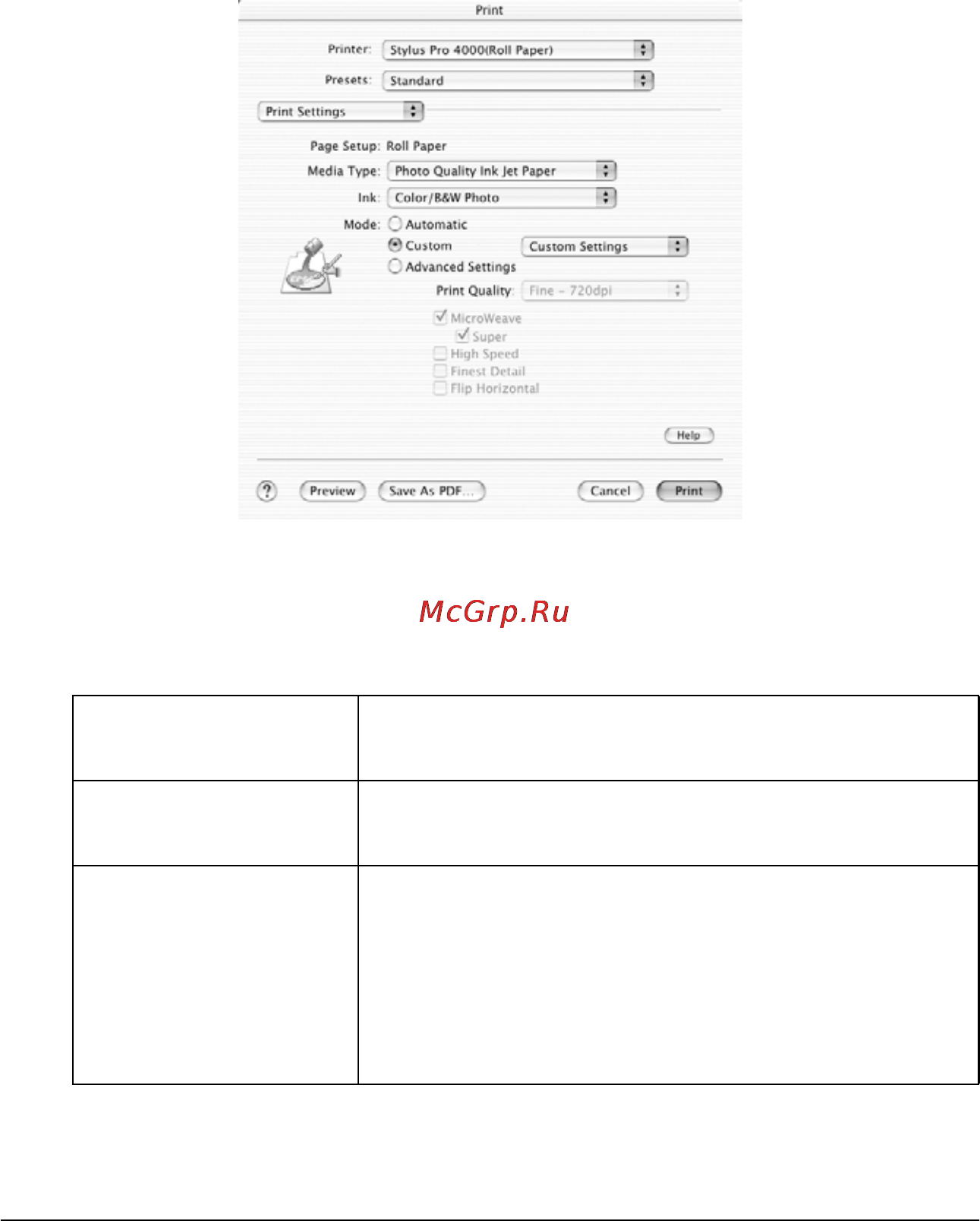 Epson Stylus Pro 4000 [205/410] Печать в mac os x