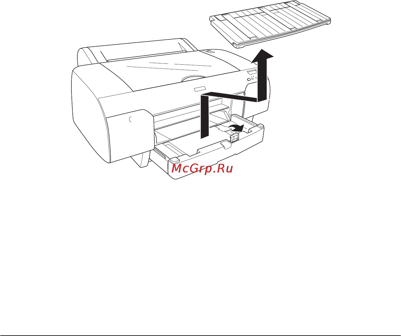 Epson Stylus Pro 4000 [297/410] Загрузка в лоток бумаги формата менее a3