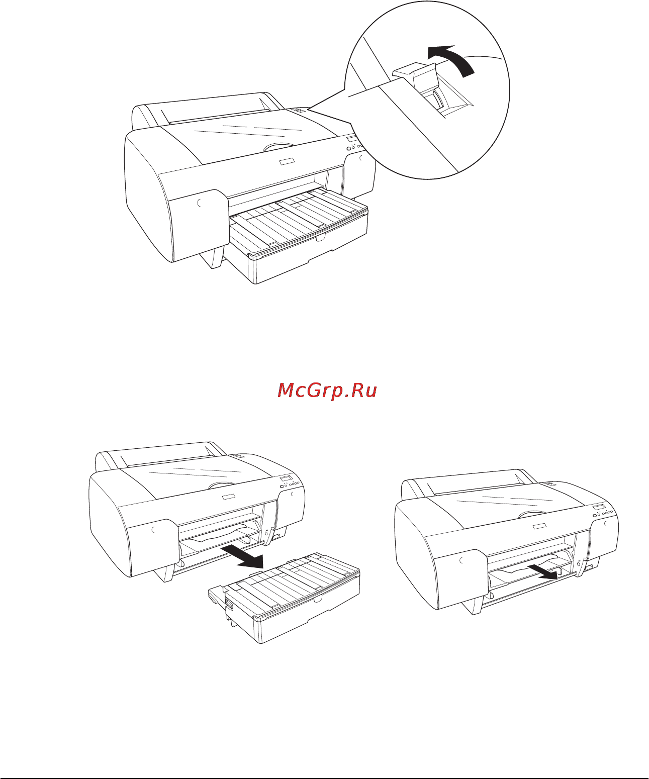 Epson Stylus Pro 4000 [375/410] Если бумага замялась при подаче из переднего отсека для ручной подачи